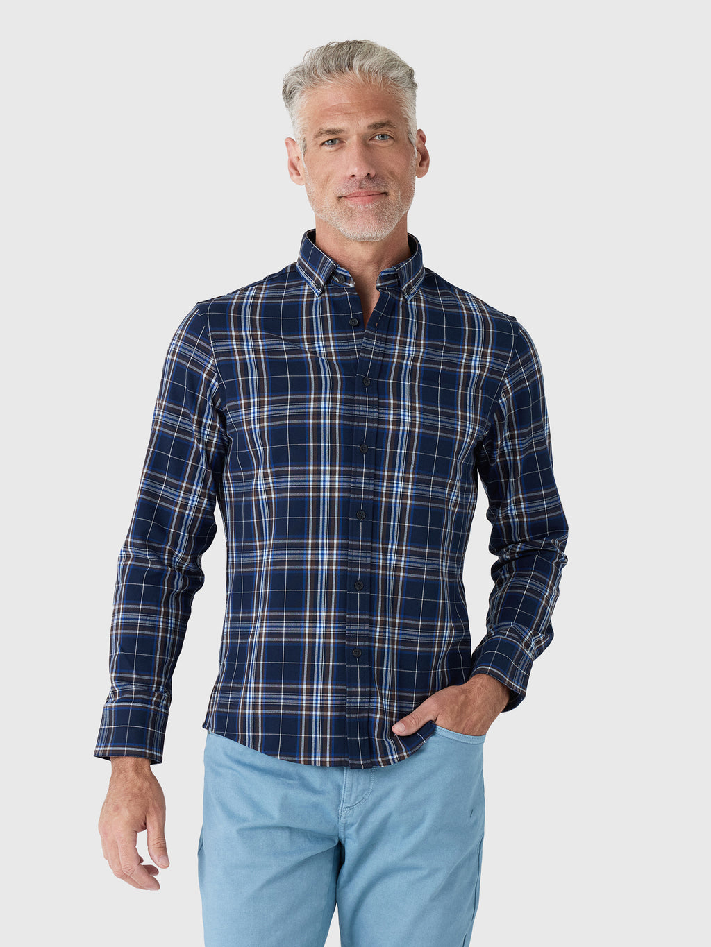 Mizzen+Main Men's Trim City Flannel - Saint Bernard