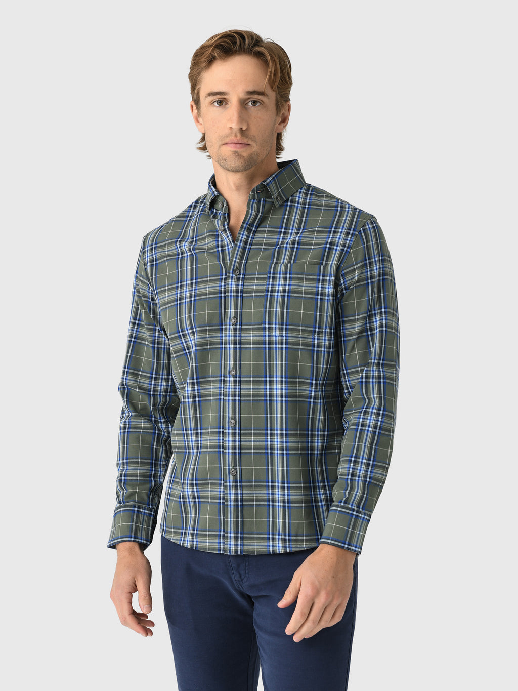 Mizzen+Main Men's Trim City Flannel - Saint Bernard