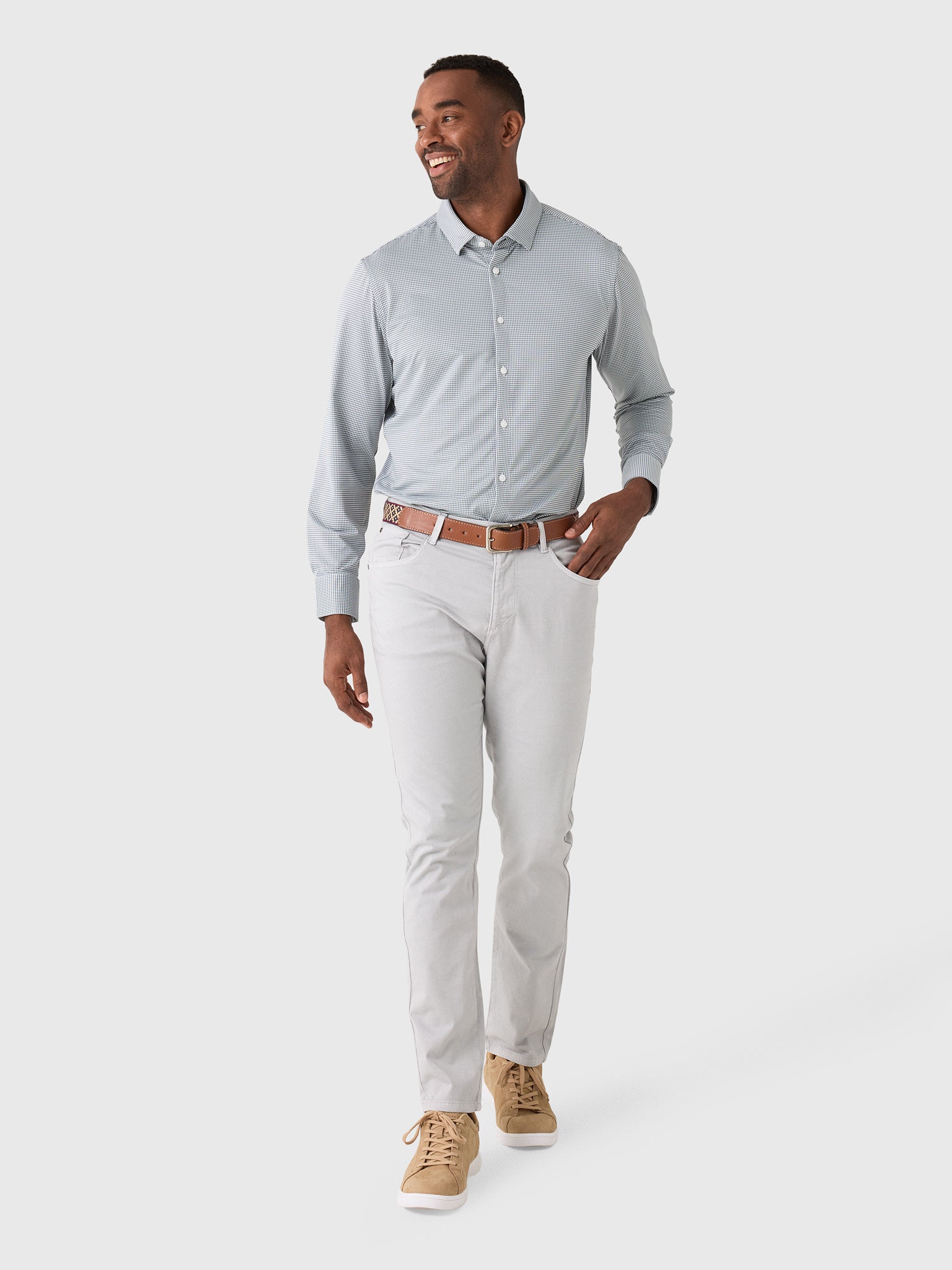 Mizzen+Main Men's Trim Halyard Long Sleeve Dress Shirt - Saint Bernard
