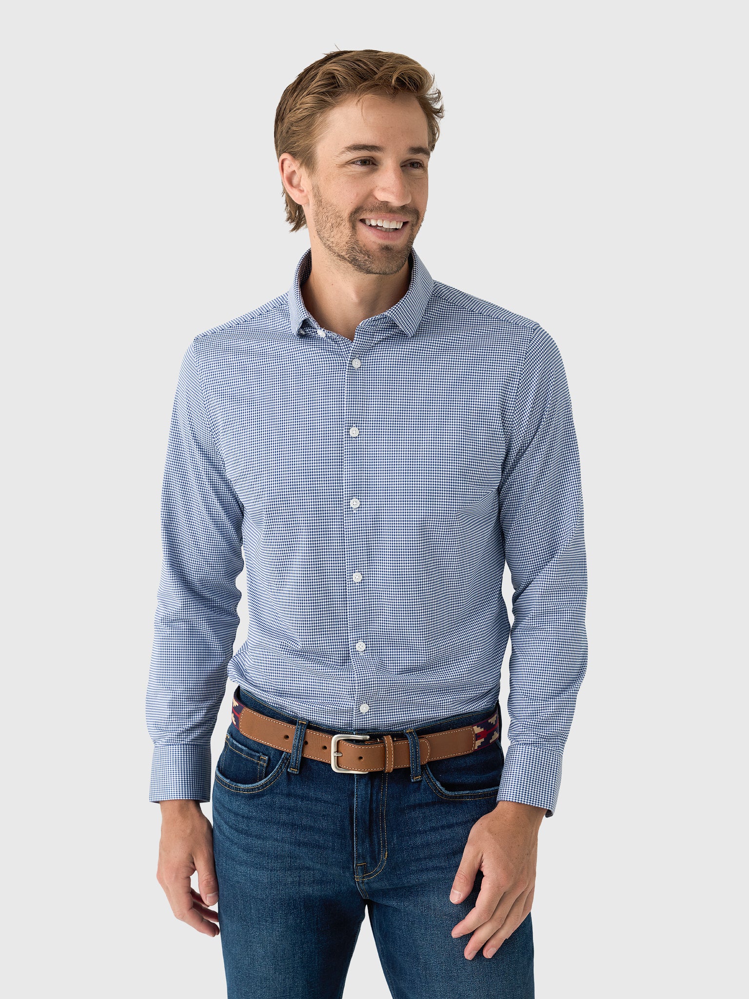 Mizzen+Main Men's Trim Halyard Long Sleeve Dress Shirt - Saint Bernard