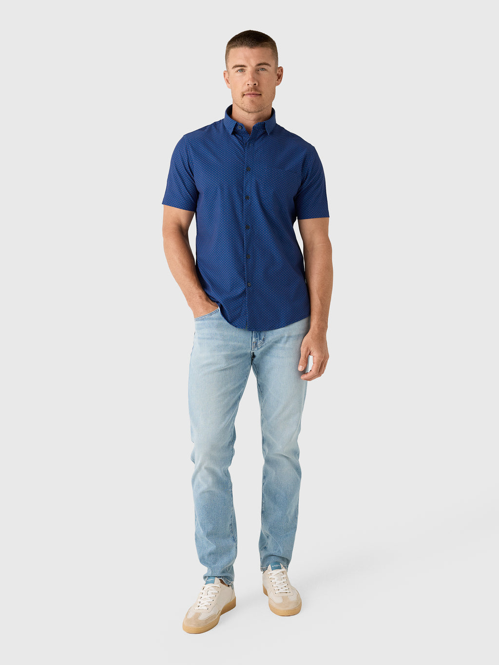 Mizzen+Main Men's Trim Leeward Short Sleeve Dress Shirt - Saint Bernard