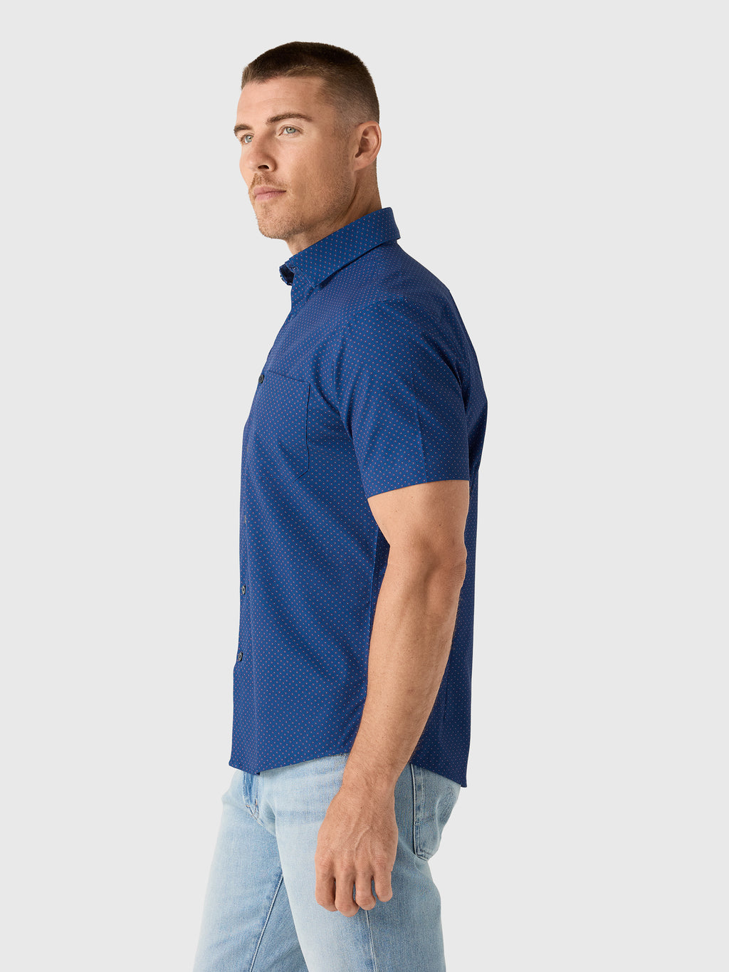 Mizzen+Main Men's Trim Leeward Short Sleeve Dress Shirt - Saint Bernard