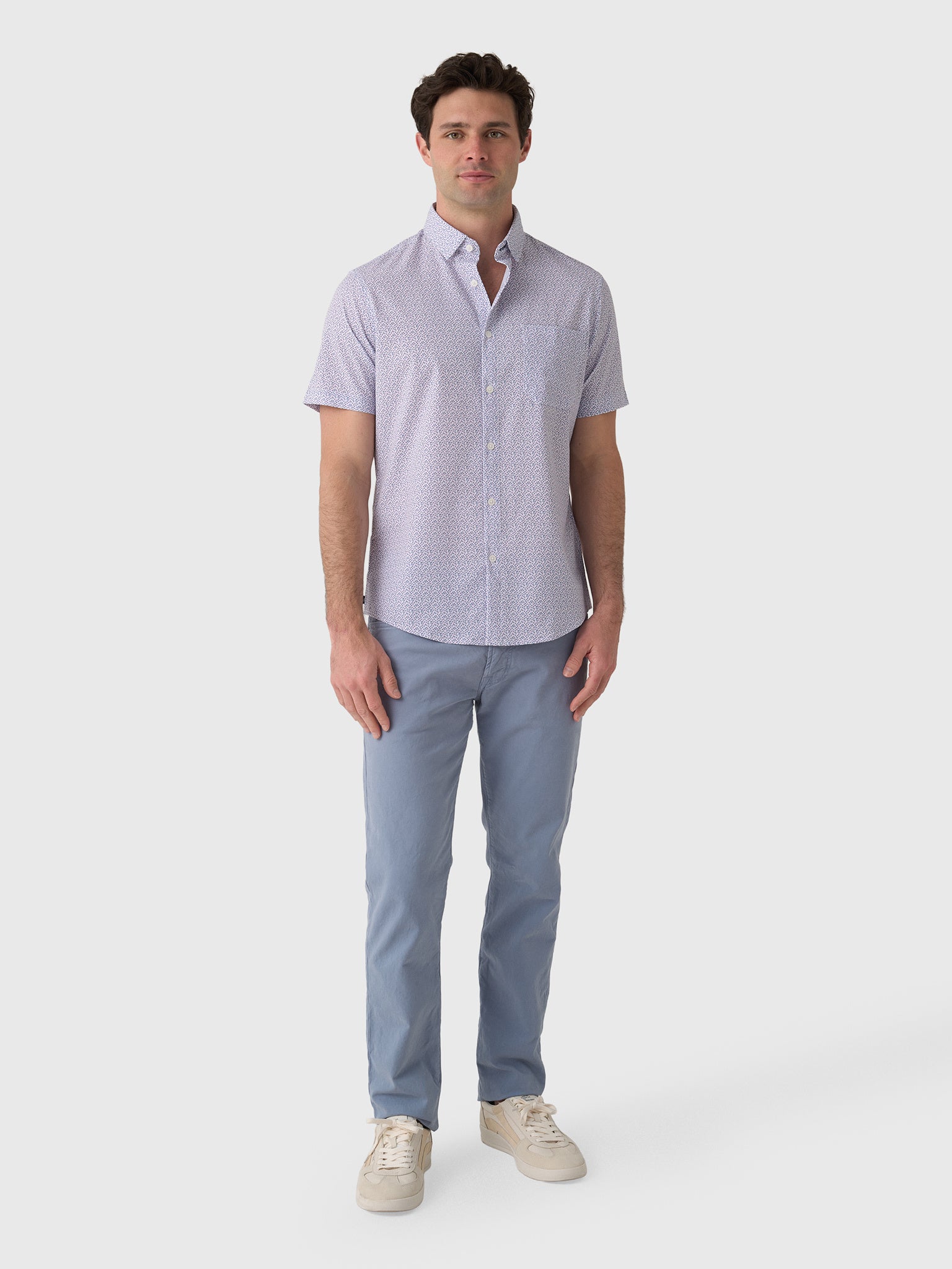 Mizzen+Main Men's Trim Leeward Short Sleeve Dress Shirt - Saint Bernard