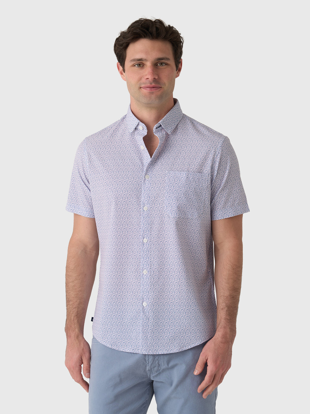 Mizzen+Main Men's Trim Leeward Short Sleeve Dress Shirt - Saint Bernard