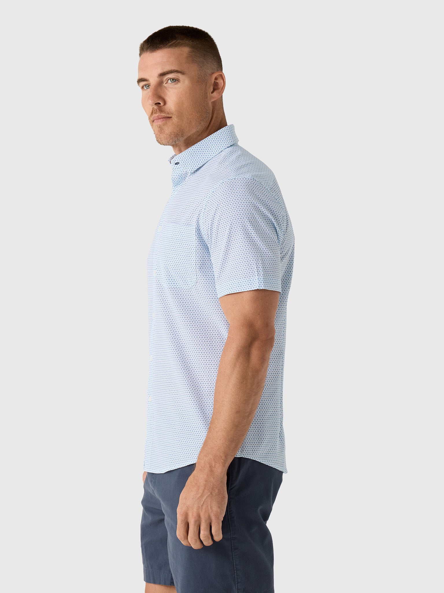 Mizzen+Main Men's Trim Leeward Short Sleeve Dress Shirt - Saint Bernard