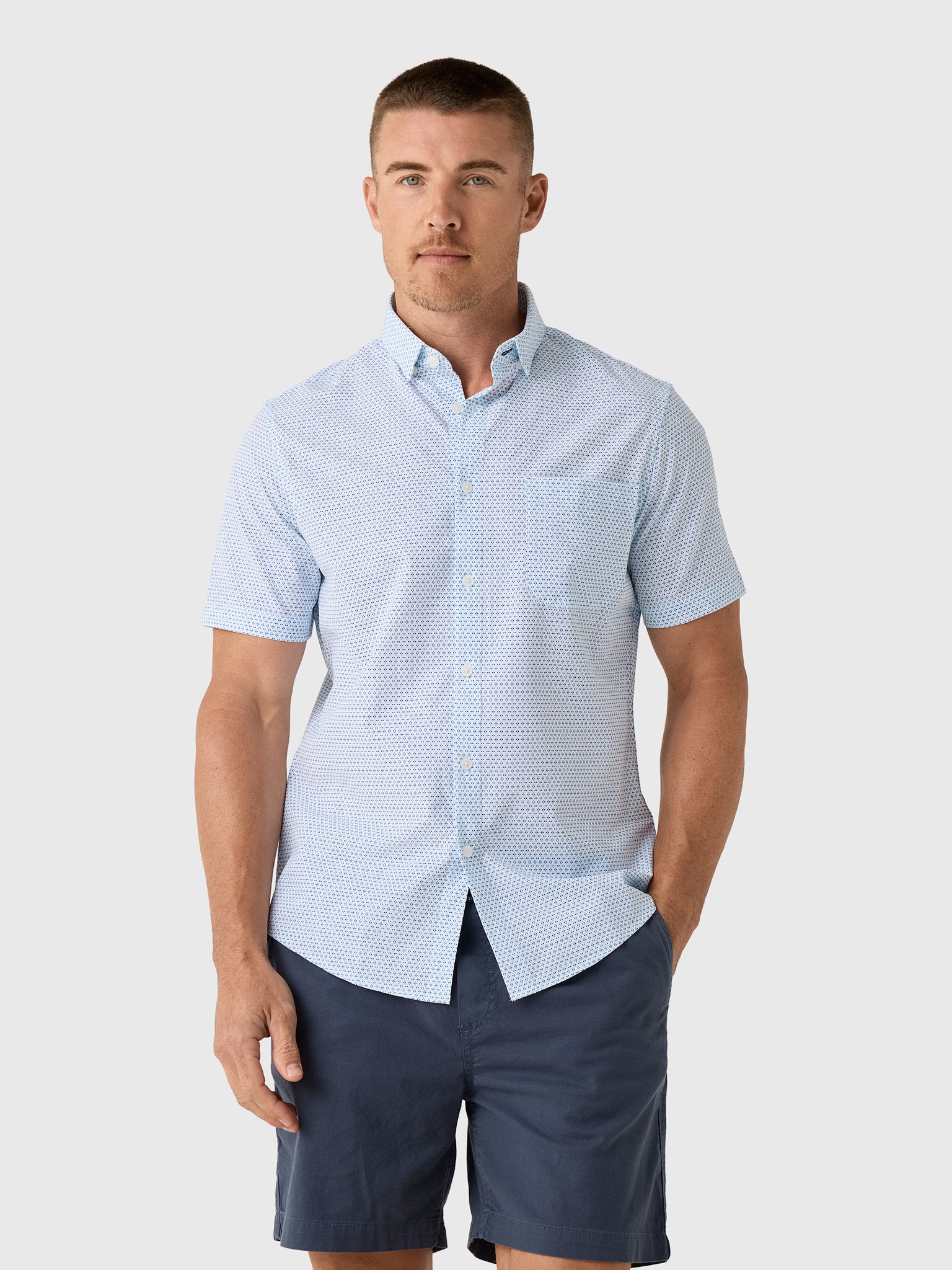 Mizzen+Main Men's Trim Leeward Short Sleeve Dress Shirt - Saint Bernard