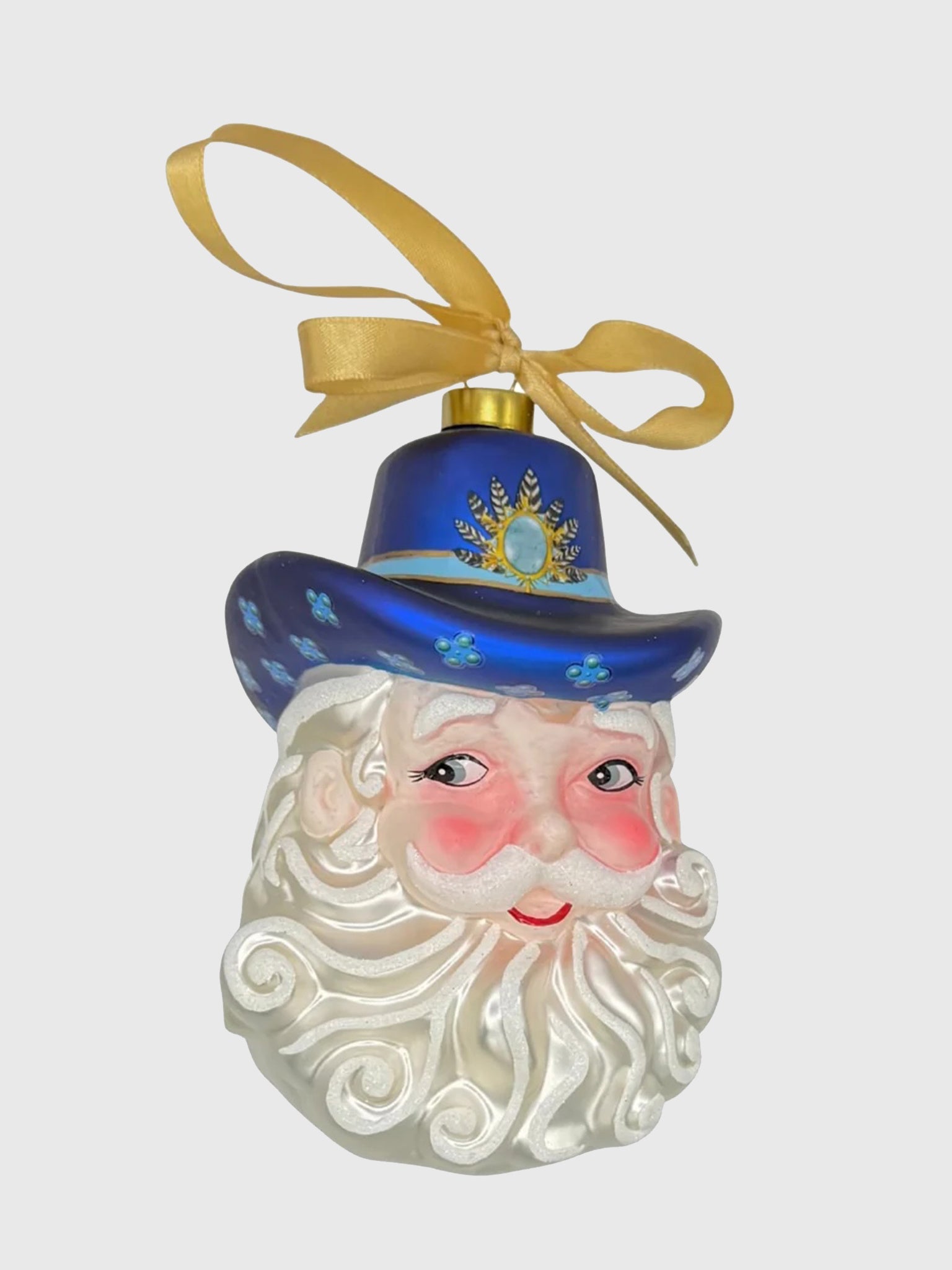 Texan Christmas Cowboy Santa Ornament - Saint Bernard