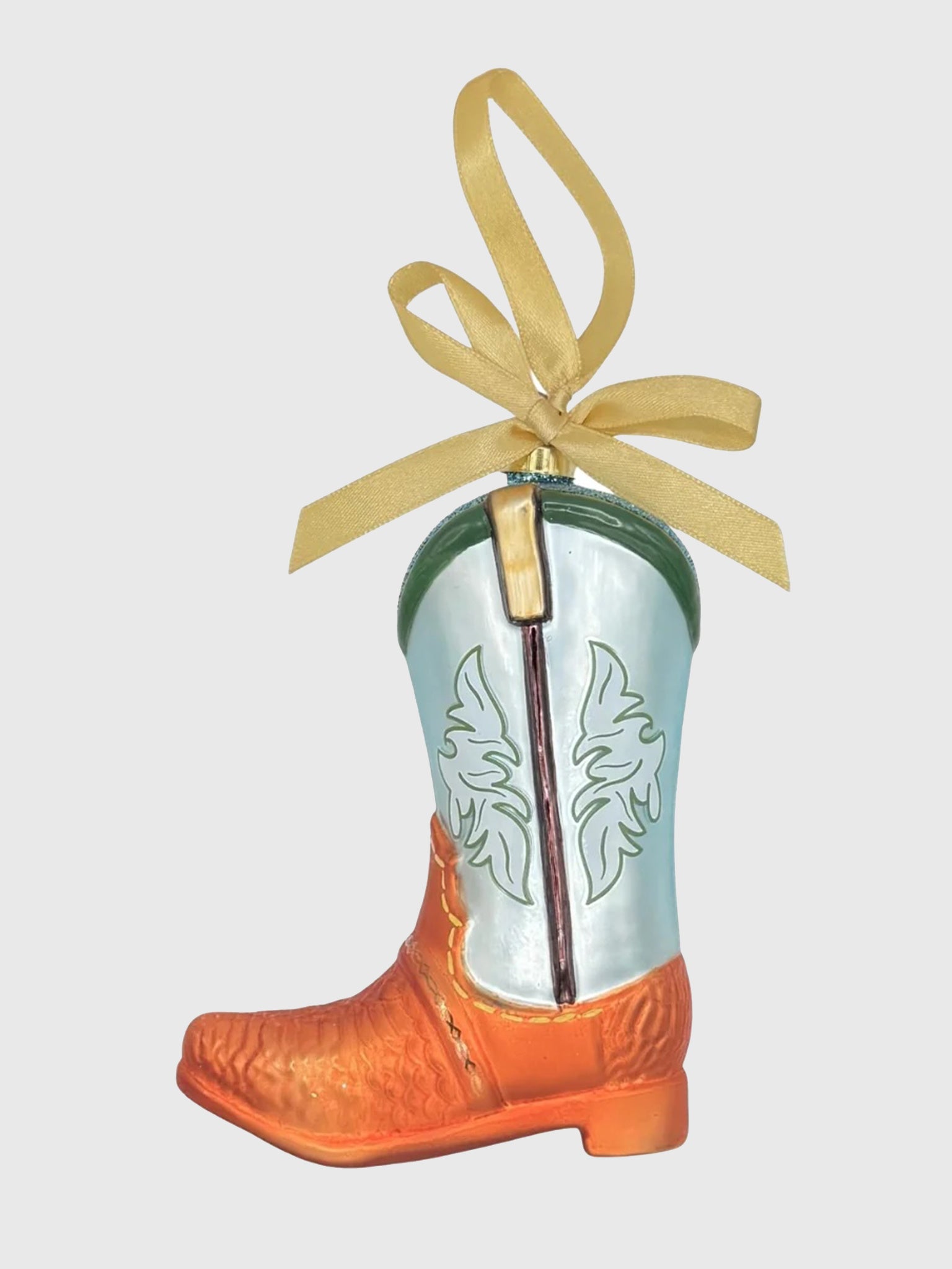 Texan Christmas Snakeskin Boot Ornament - Saint Bernard
