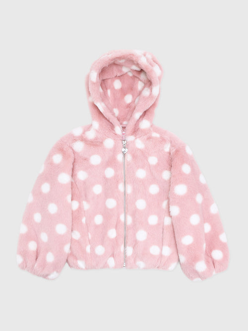 Design History Girls' Hooded Faux Fur Jacket - Saint Bernard