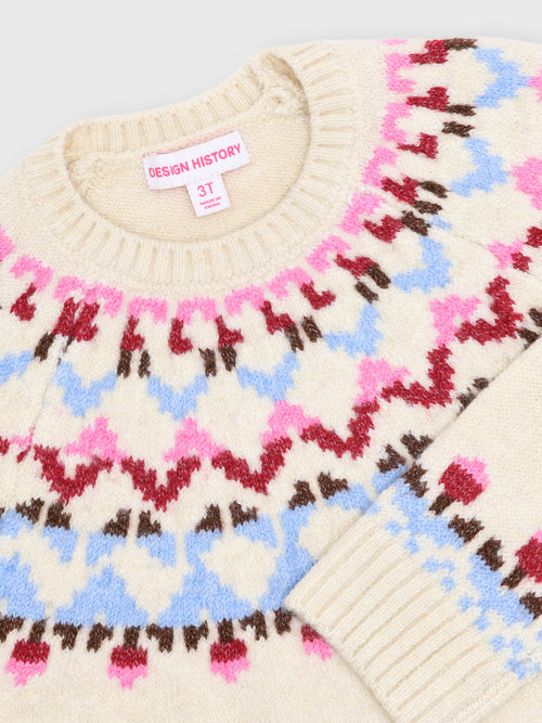 Design History Girls' Fair Isle Sweater - Saint Bernard