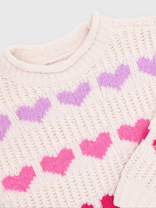 Design History Girls' Heart Sweater - Saint Bernard