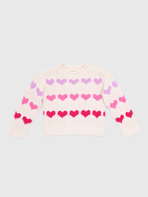 Design History Girls' Heart Sweater - Saint Bernard