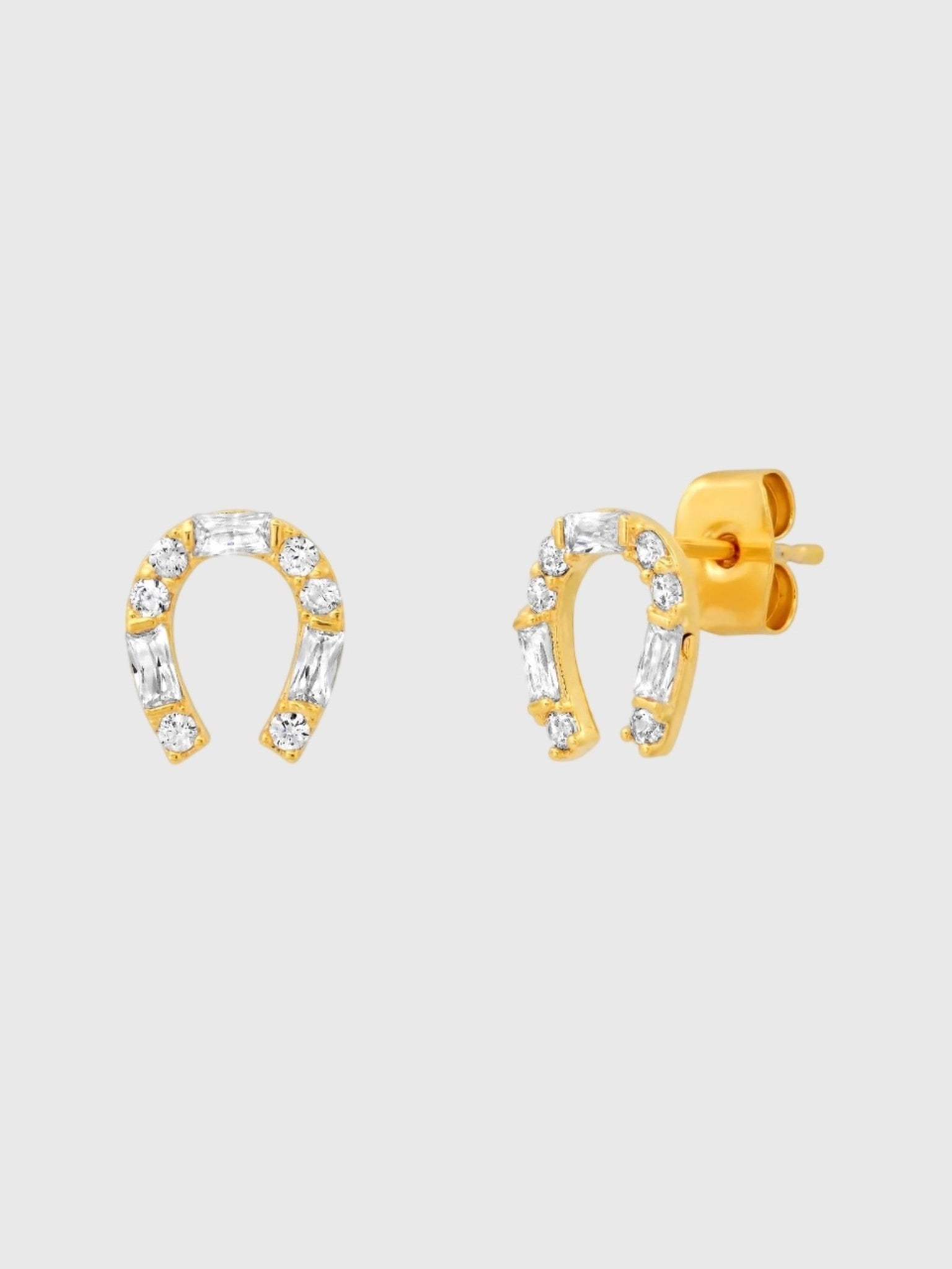 TAI Lucky Baguette Stud Earrings - Saint Bernard