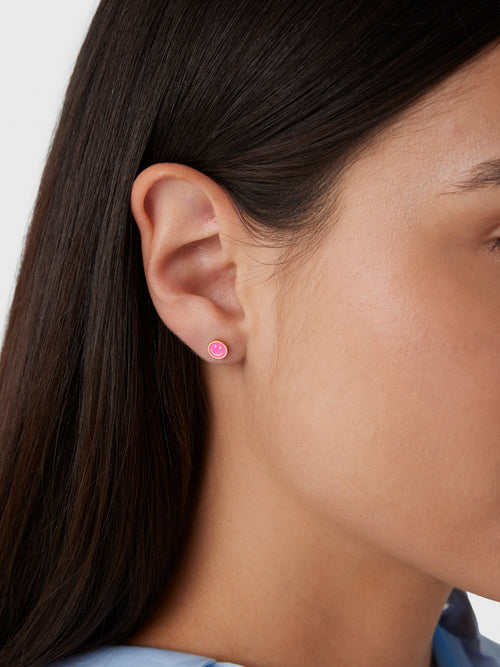 TAI Enamel Smiley Face Stud Earrings
