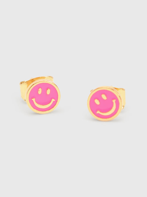 TAI Enamel Smiley Face Stud Earrings