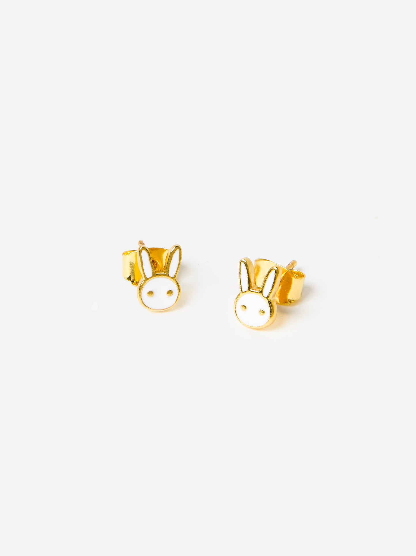 TAI Women's Enamel Bunny Stud Earrings - Saint Bernard