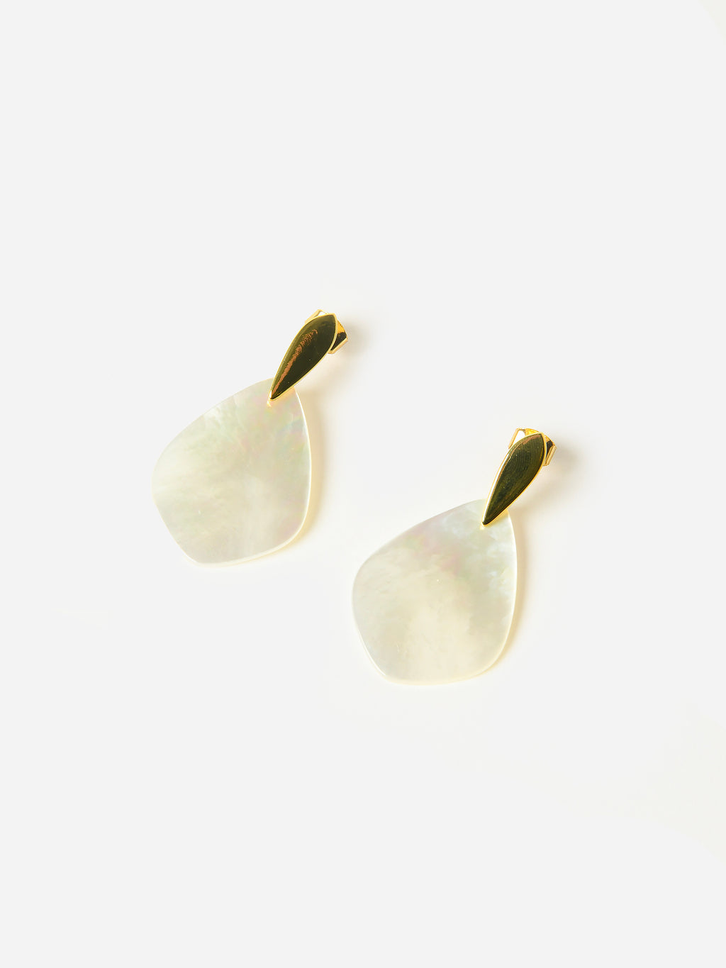 TAI Women's Gold Mother Of Pearl Geometric Earrings - Saint Bernard