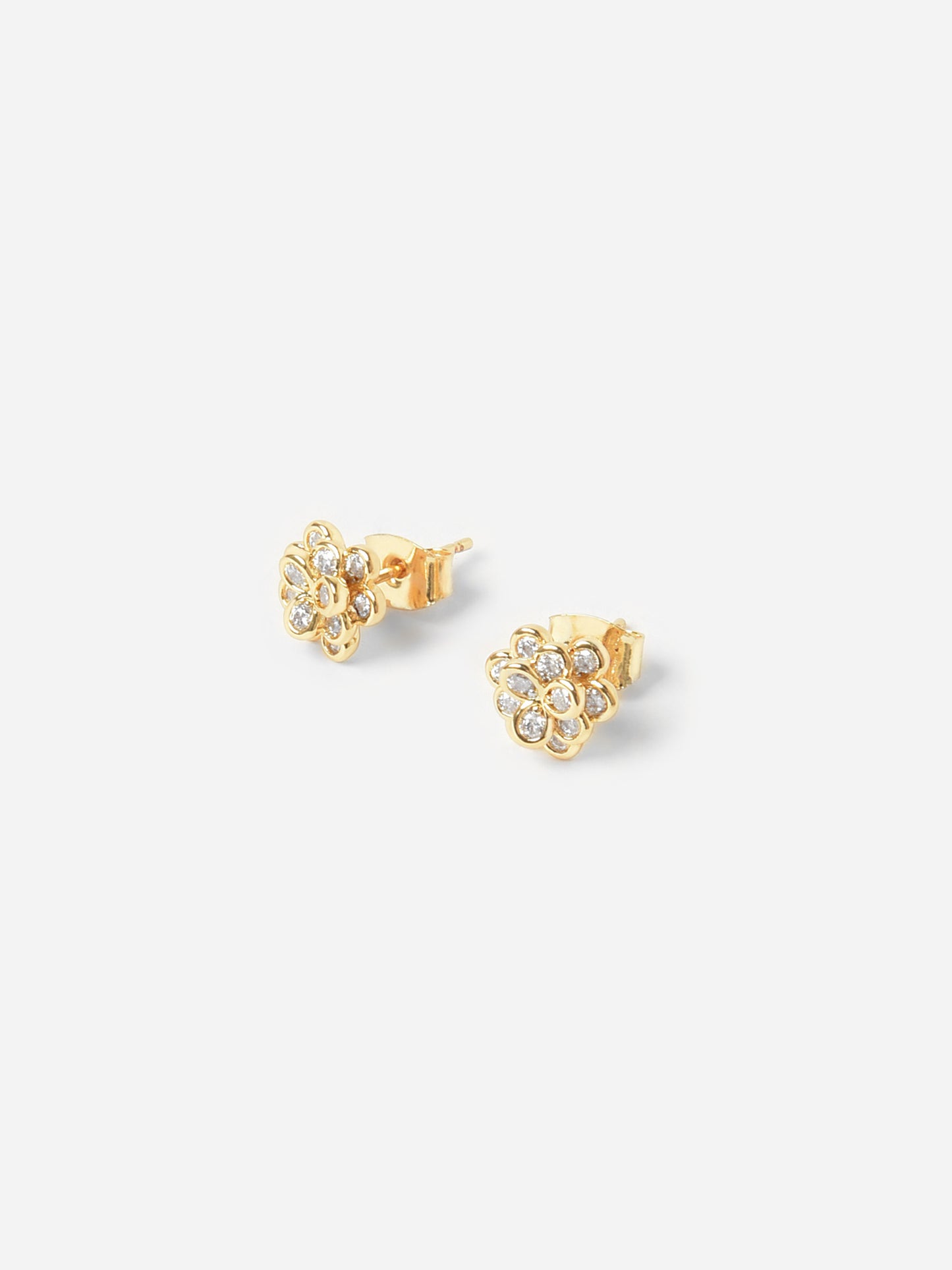 TAI Women's 3D Cubic Zirconia Flower Stud Earrings
