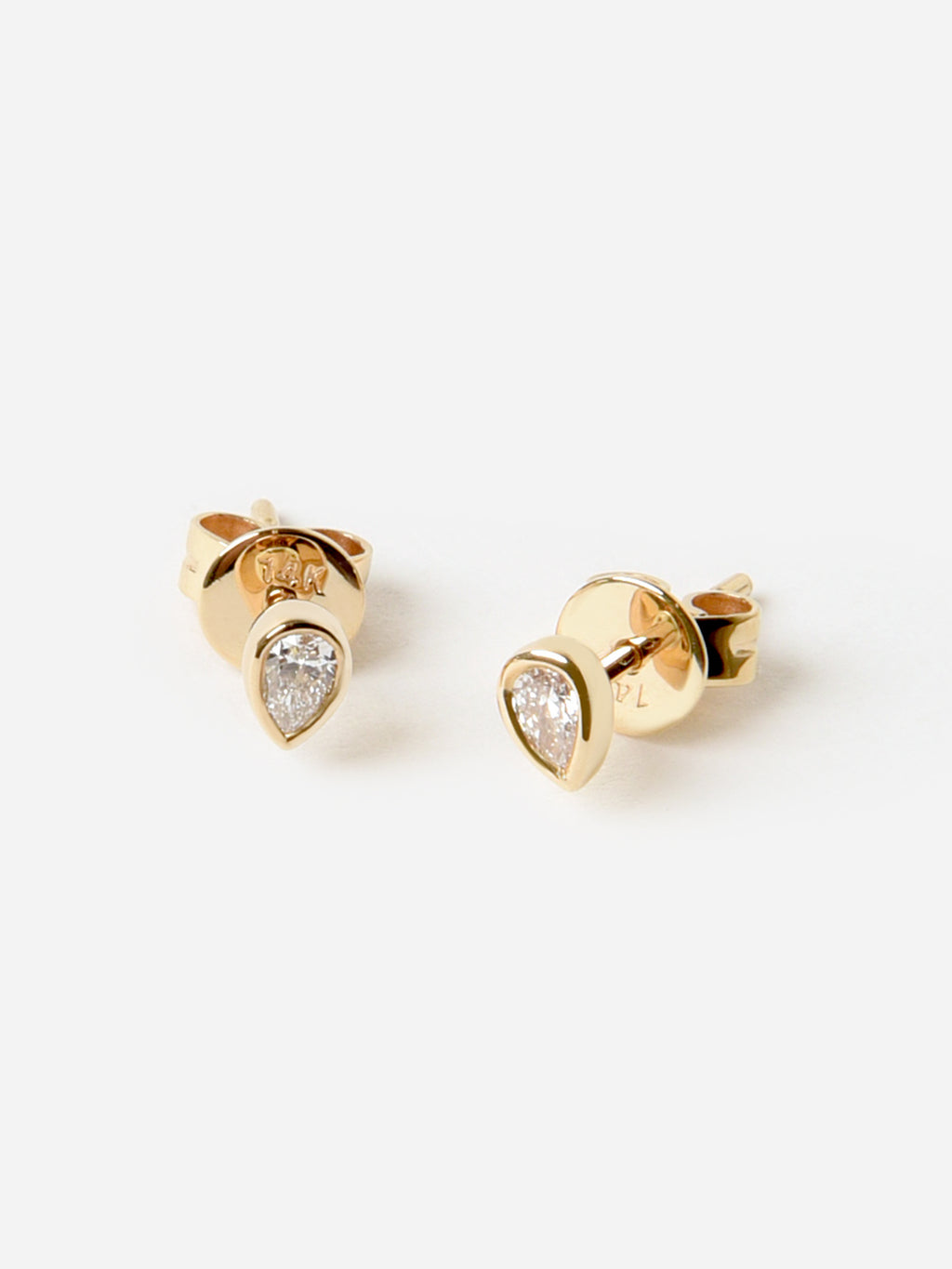 Francie B. Teardrop Bezel Stud Earrings - Saint Bernard