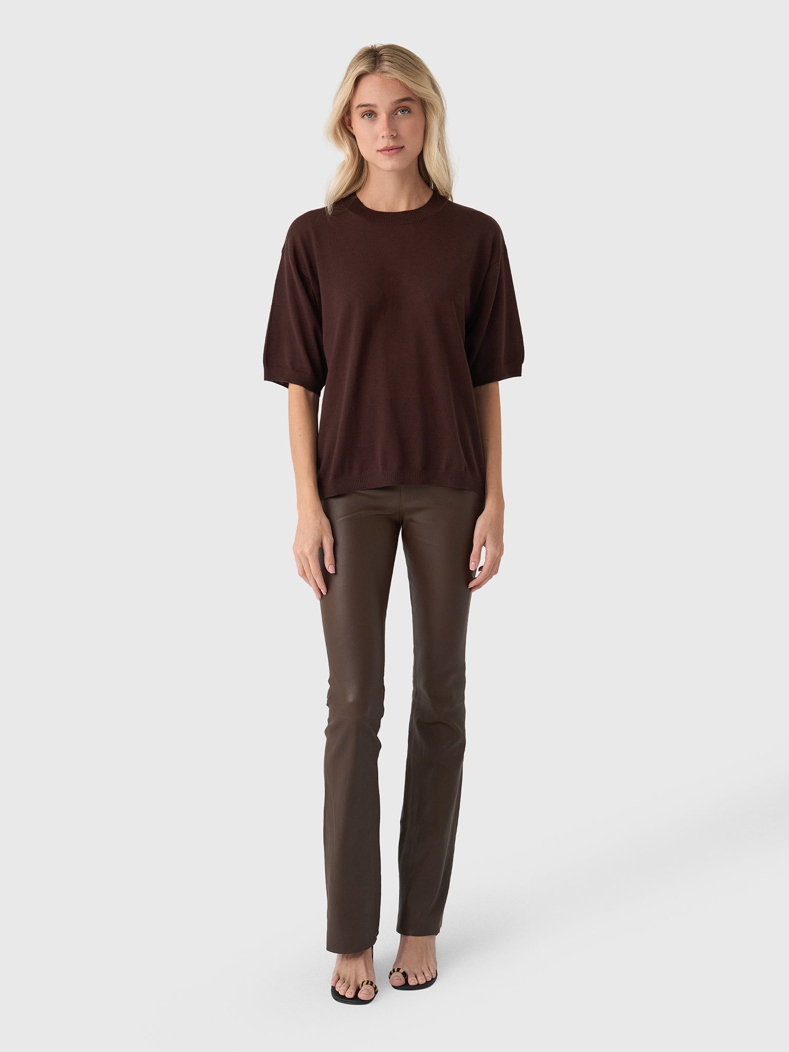 SPRWMN Women's Cashmere Boxy Tee - Saint Bernard