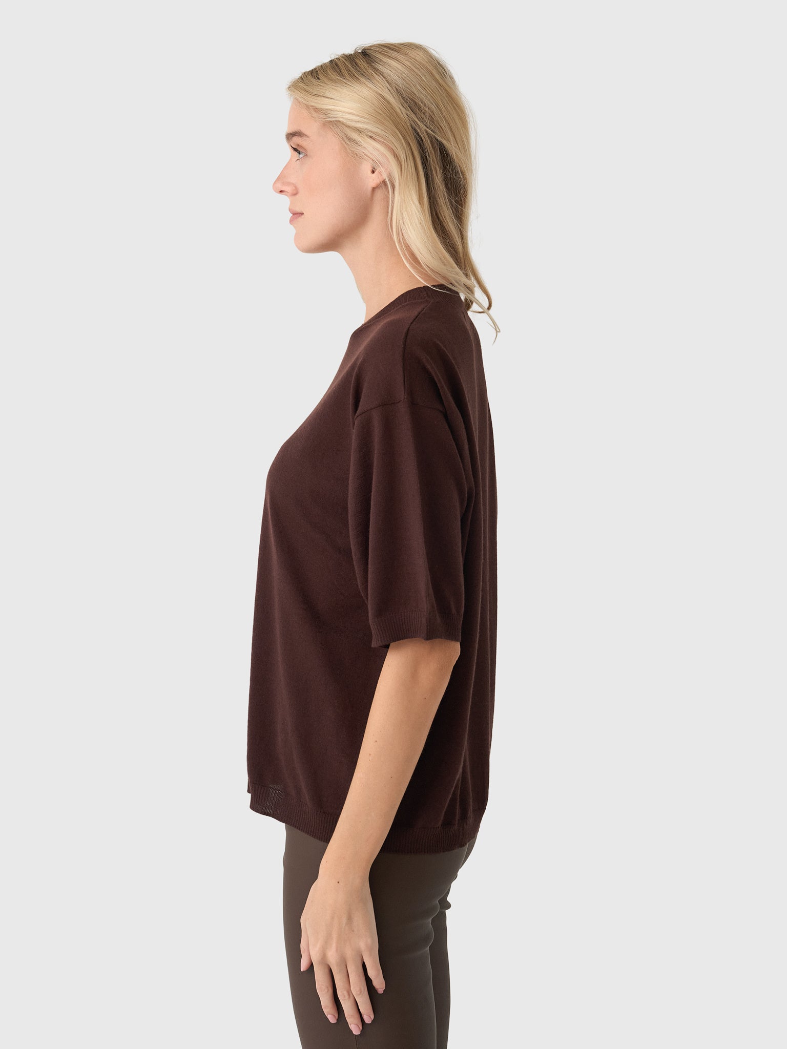 SPRWMN Women's Cashmere Boxy Tee - Saint Bernard
