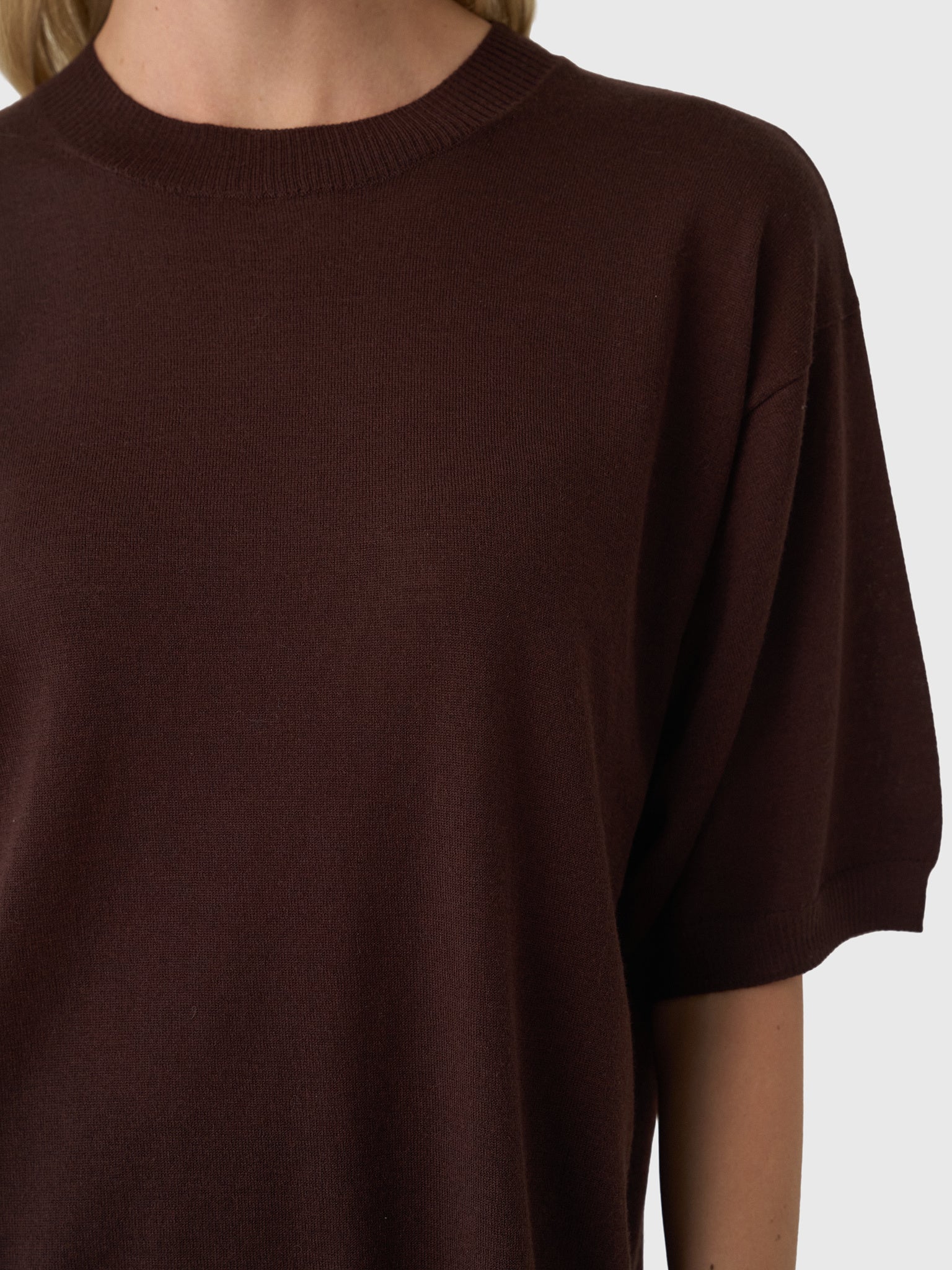 SPRWMN Women's Cashmere Boxy Tee - Saint Bernard