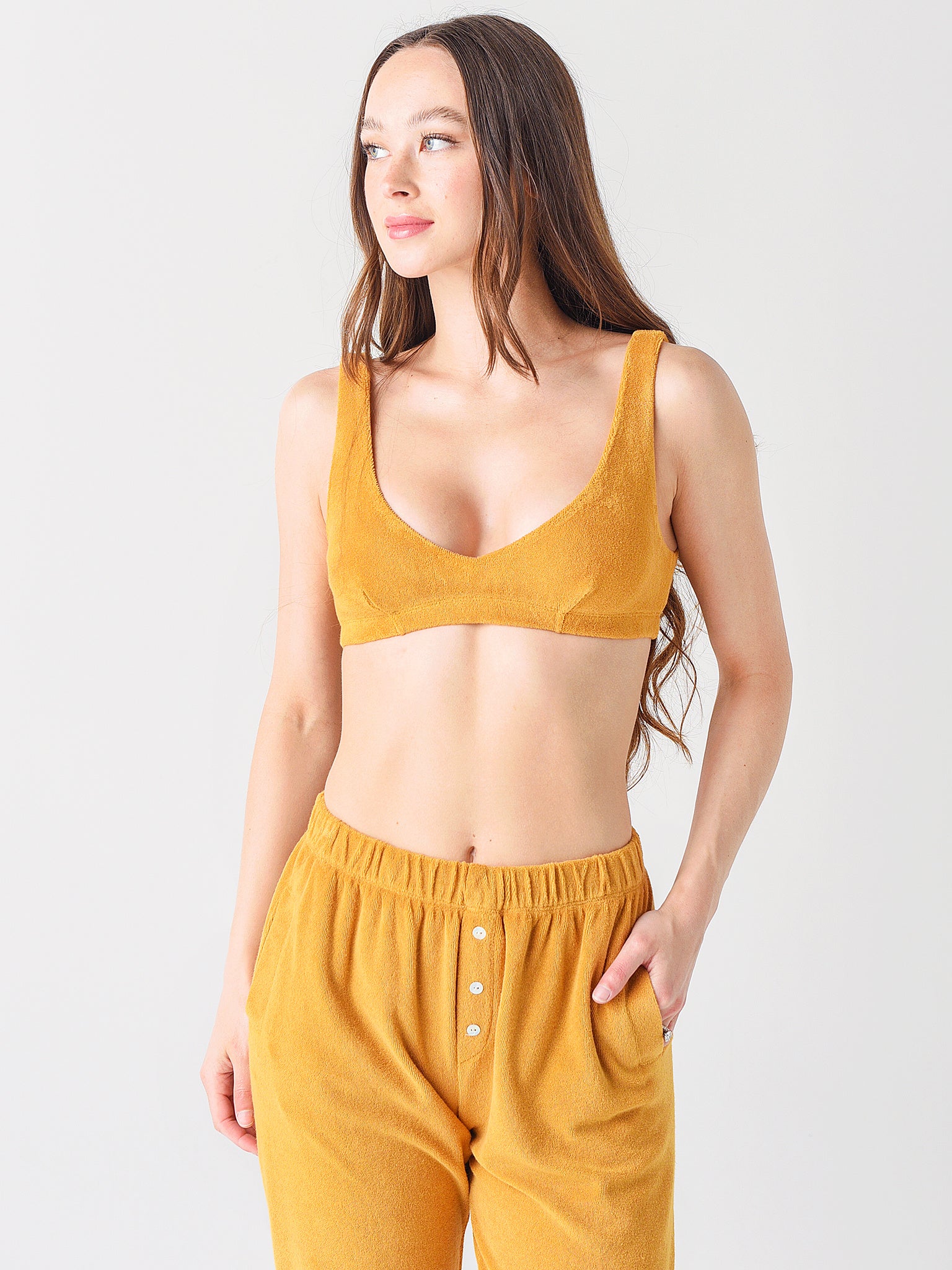 DONNI. Women's The Terry Bralette - Saint Bernard