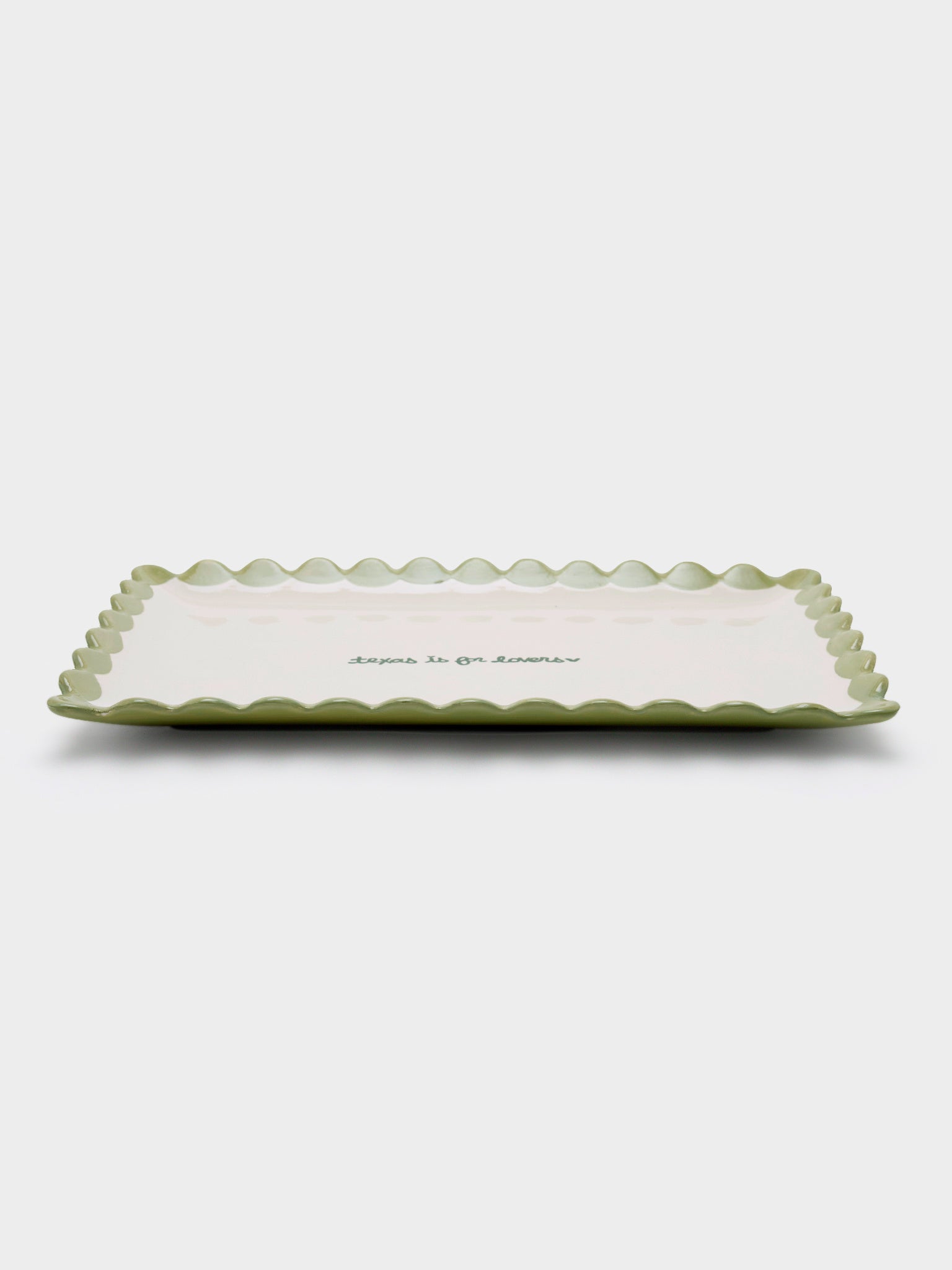 Caitlin Rounds Antiques Texas Is For Lovers Scalloped Tray - Saint Bernard