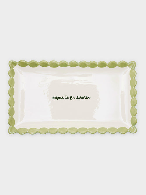 Caitlin Rounds Antiques Texas Is For Lovers Scalloped Tray