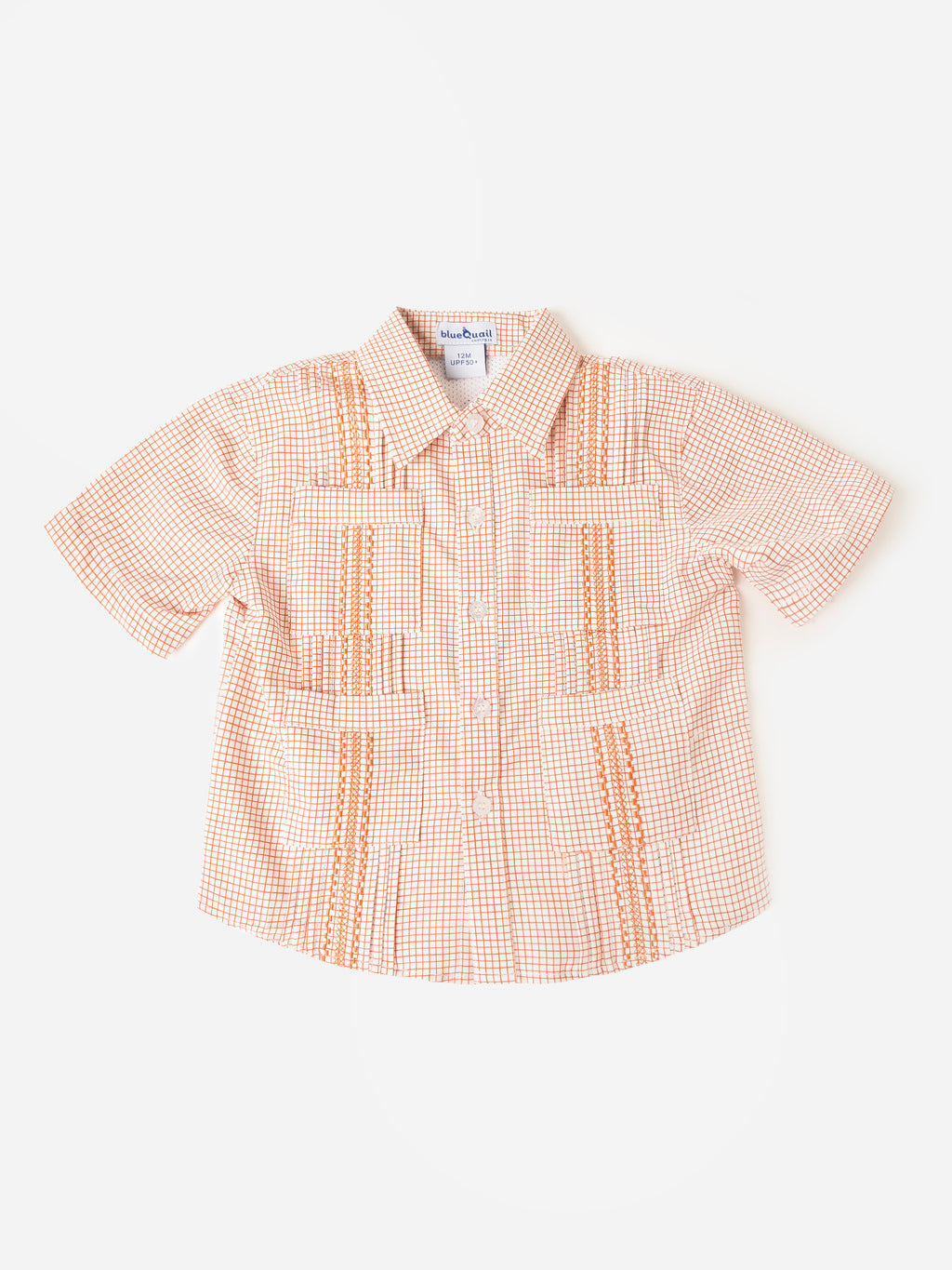 Blue Quail Boys' Short Sleeve Guayabera Shirt - Saint Bernard
