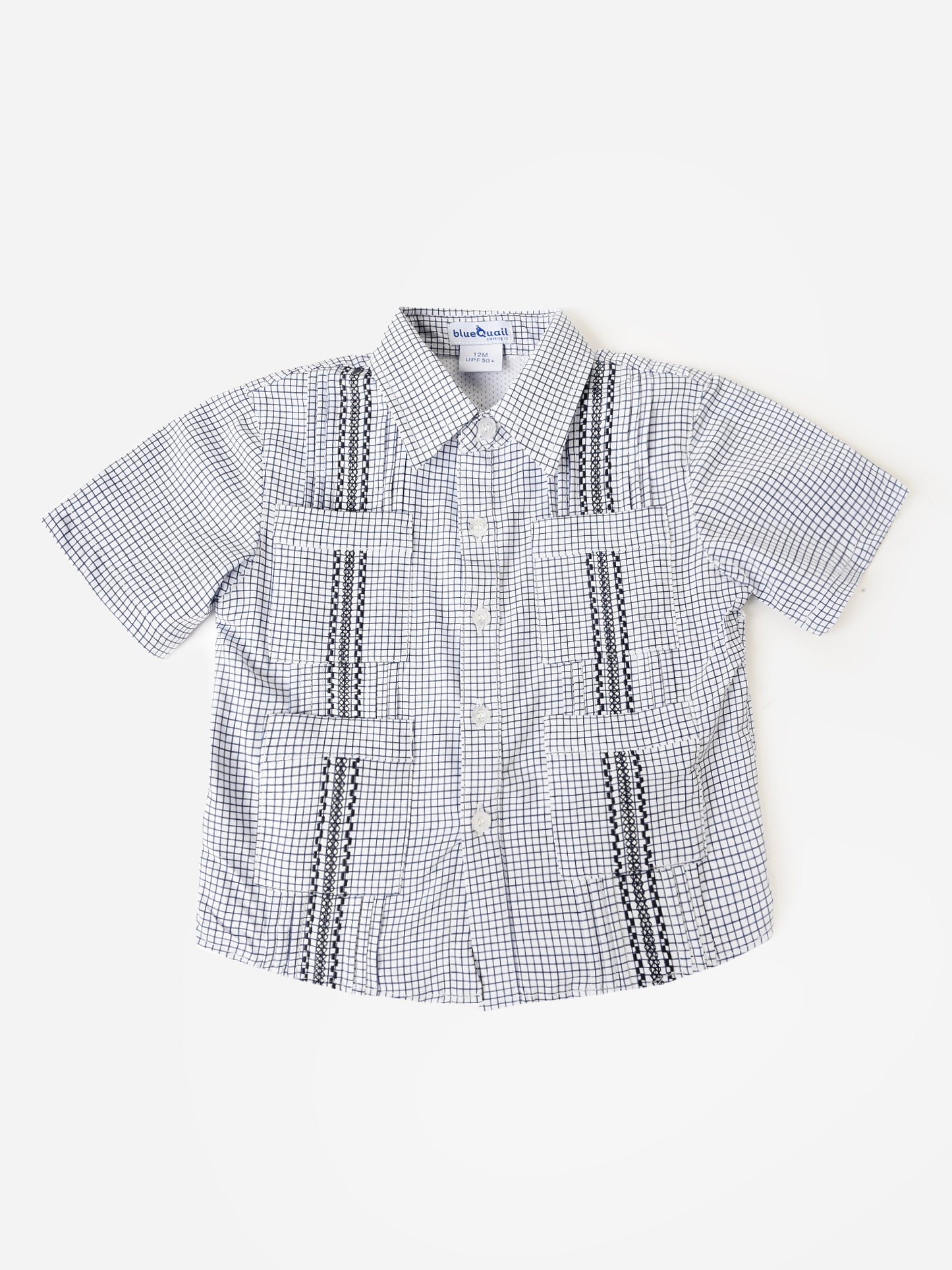 Blue Quail Boys' Short Sleeve Guayabera Shirt - Saint Bernard