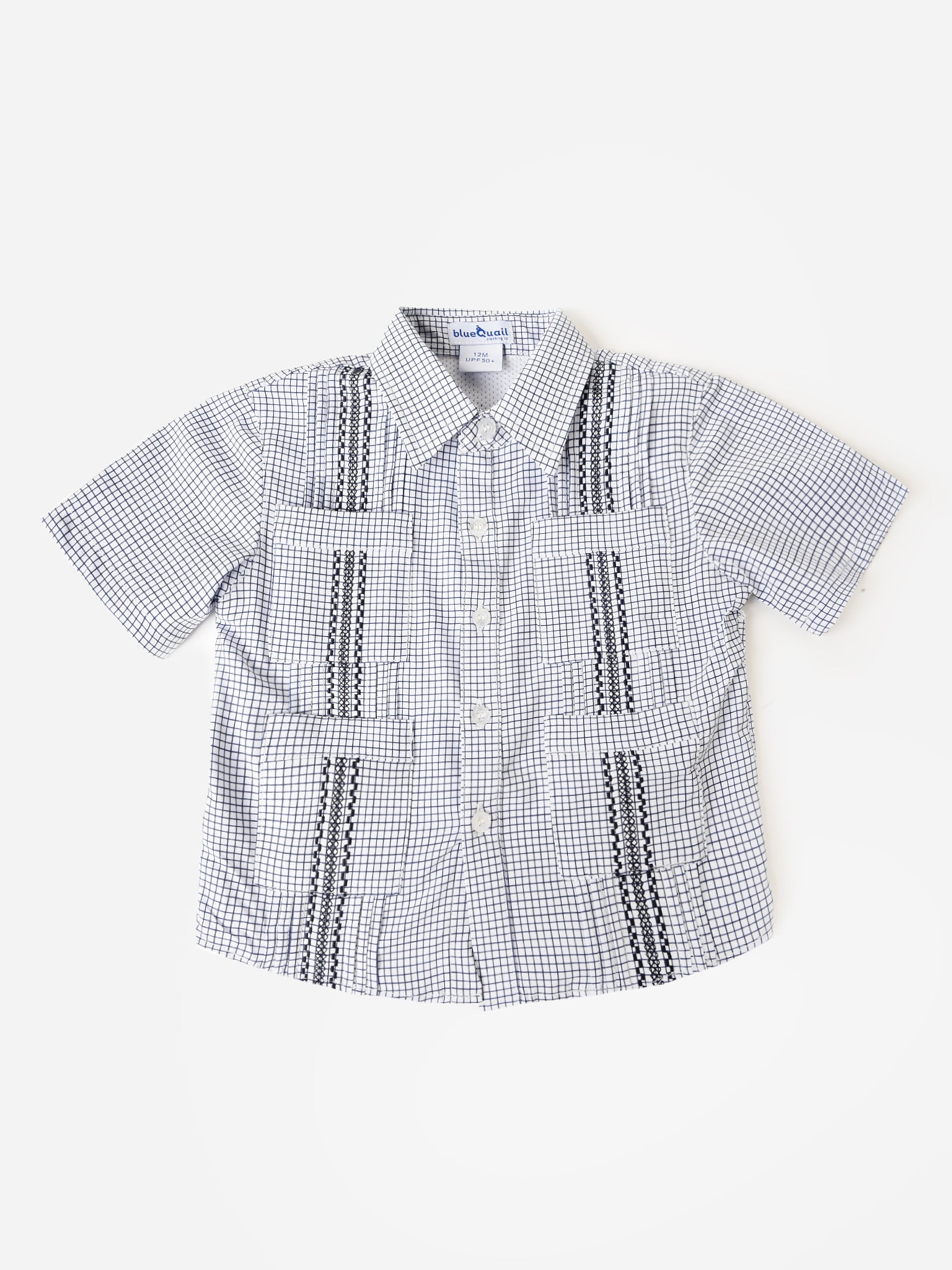 Blue Quail Boys' Short Sleeve Guayabera Shirt - Saint Bernard