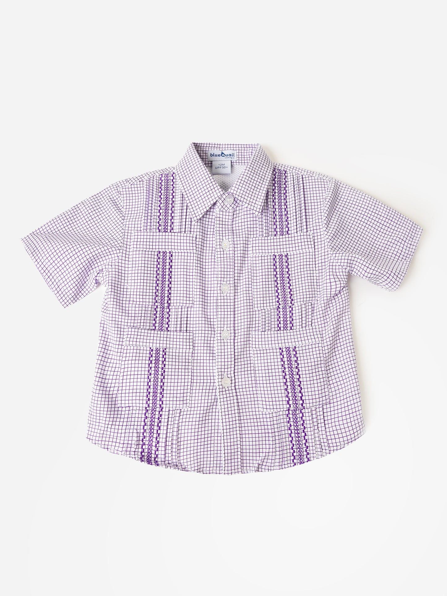 Blue Quail Boys' Short Sleeve Guayabera Shirt - Saint Bernard