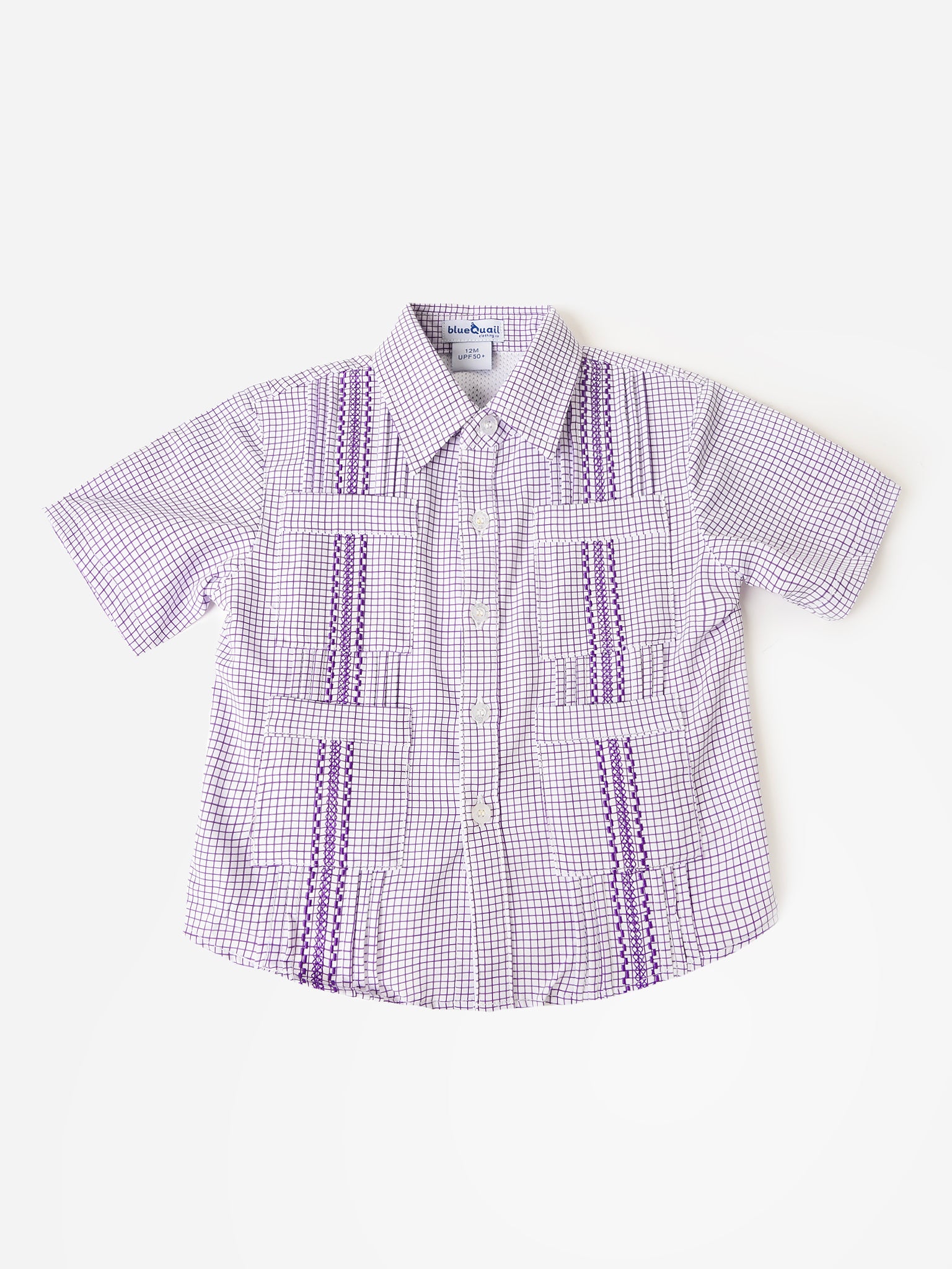Blue Quail Boys' Short Sleeve Guayabera Shirt - Saint Bernard