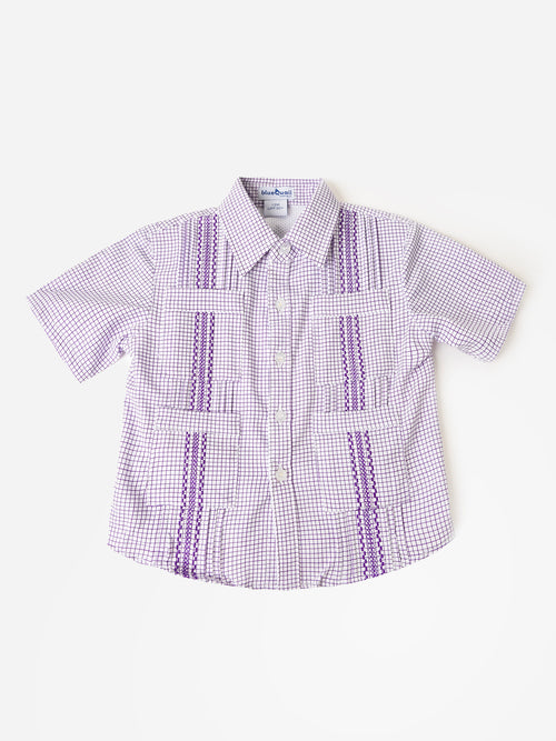 Blue Quail Boys' Short Sleeve Guayabera Shirt