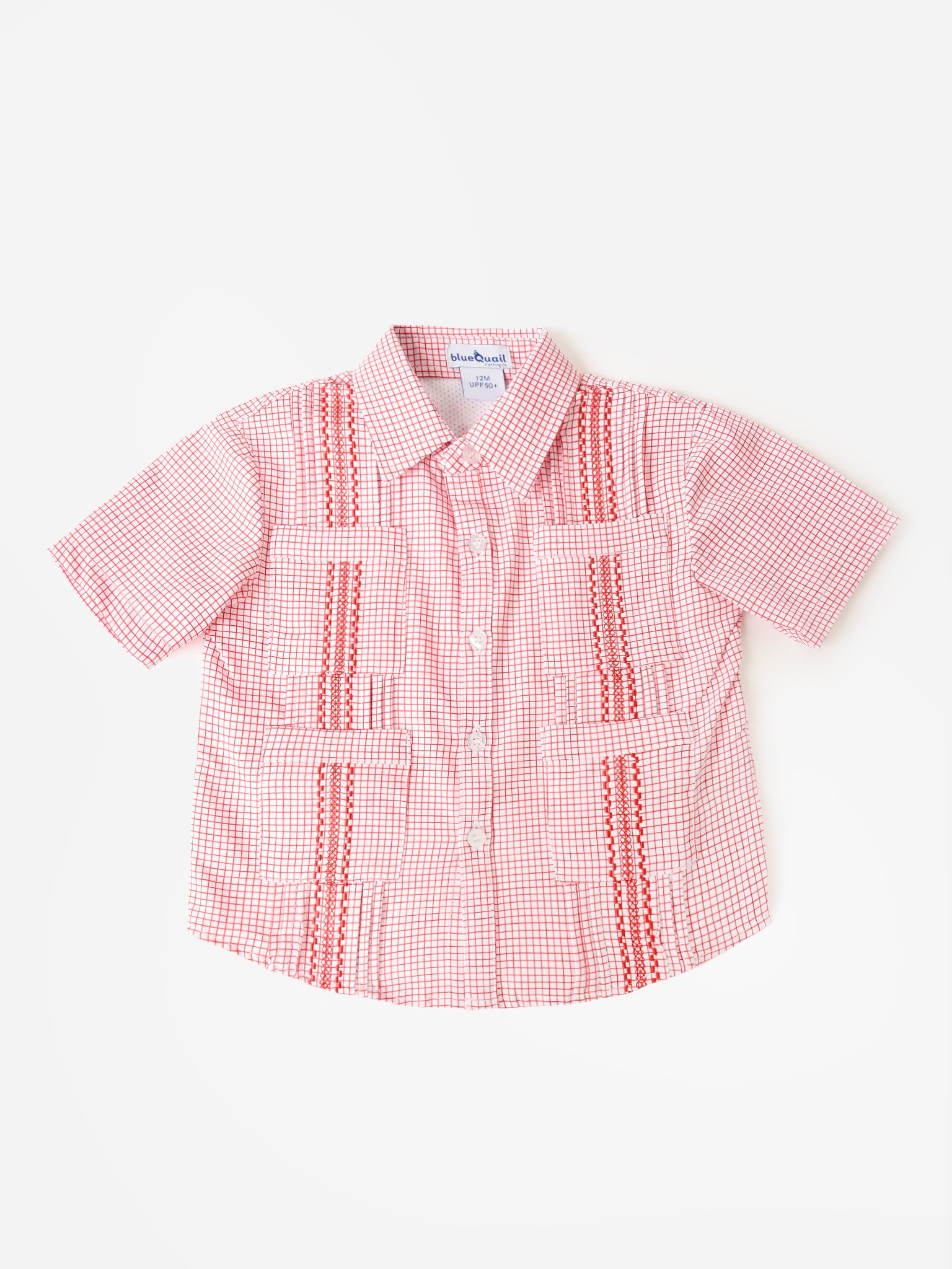 Blue Quail Boys' Short Sleeve Guayabera Shirt - Saint Bernard