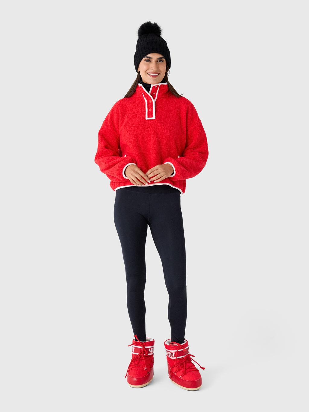 Berno Women's The Cloud Snap Fleece Pullover - Saint Bernard