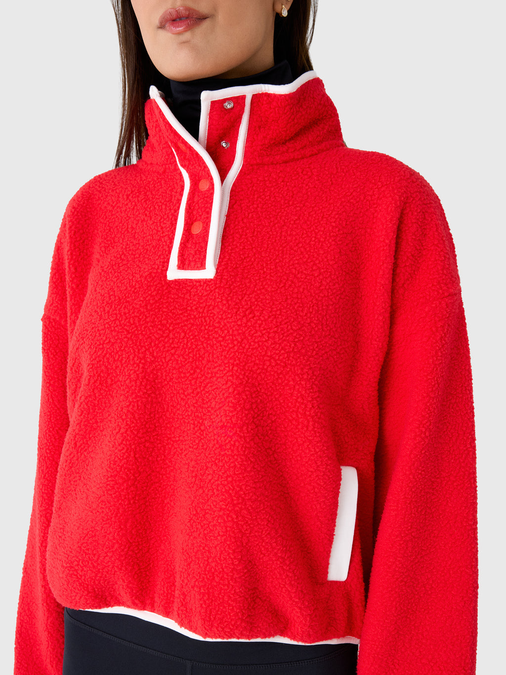 Berno Women's The Cloud Snap Fleece Pullover - Saint Bernard