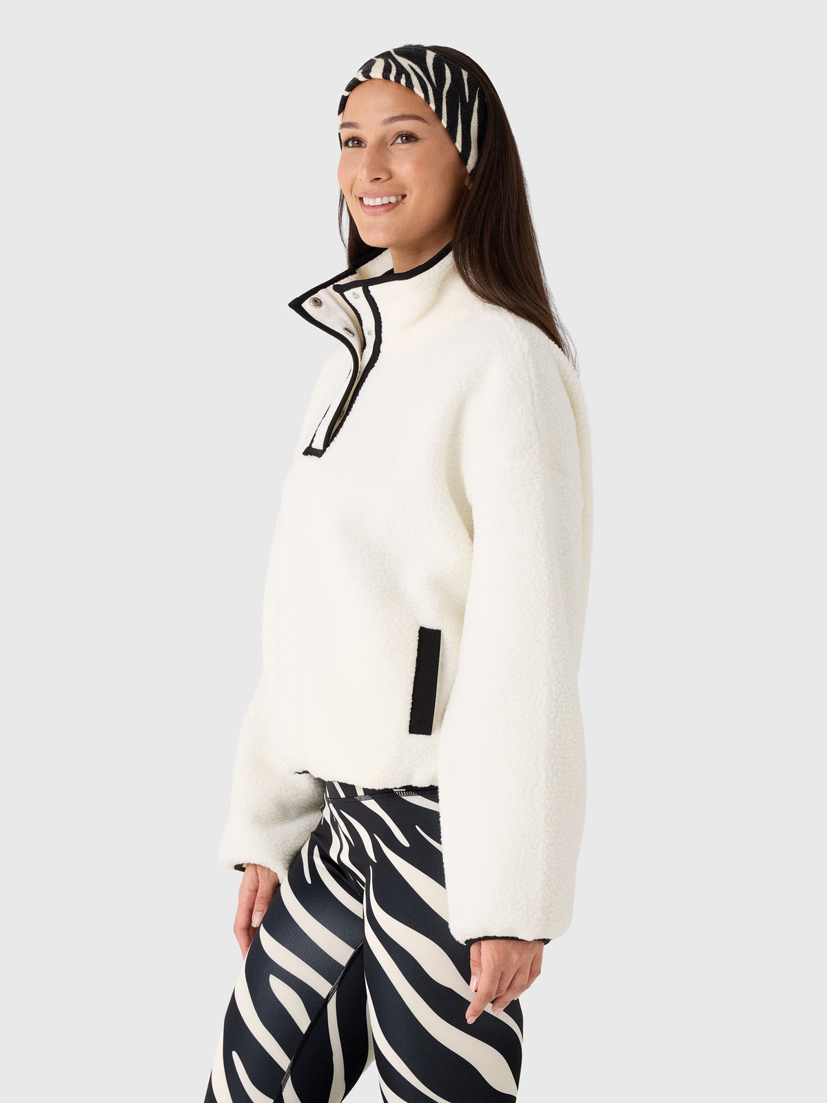 Berno Women's The Cloud Snap Fleece Pullover - Saint Bernard