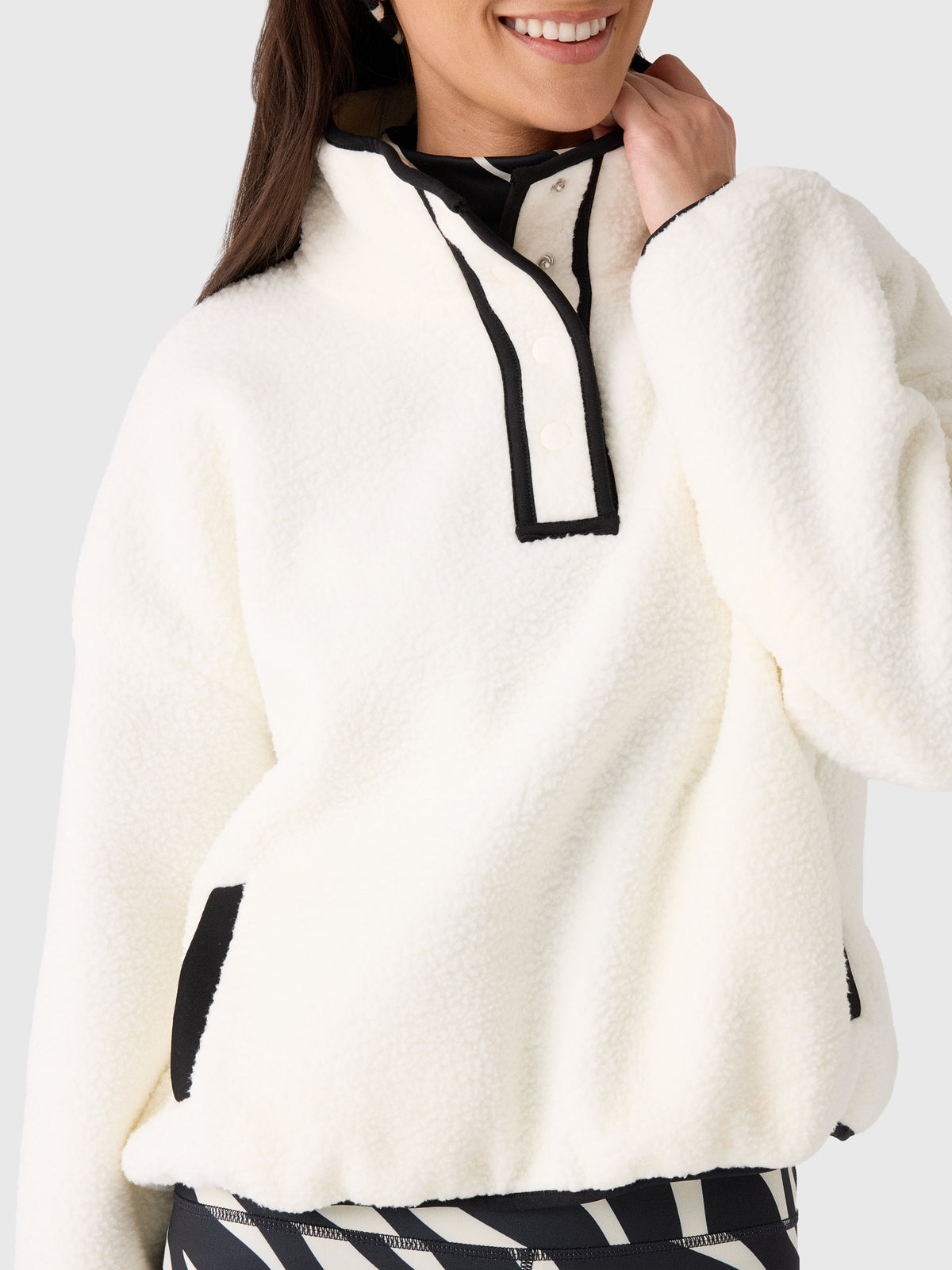 Berno Women's The Cloud Snap Fleece Pullover - Saint Bernard