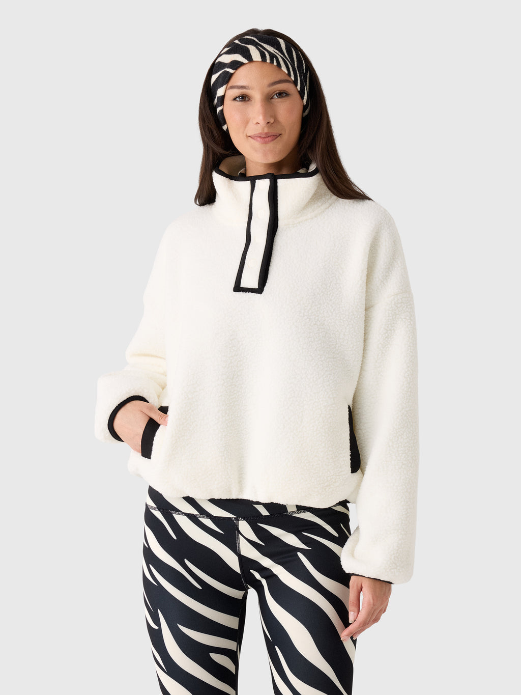 Berno Women's The Cloud Snap Fleece Pullover - Saint Bernard