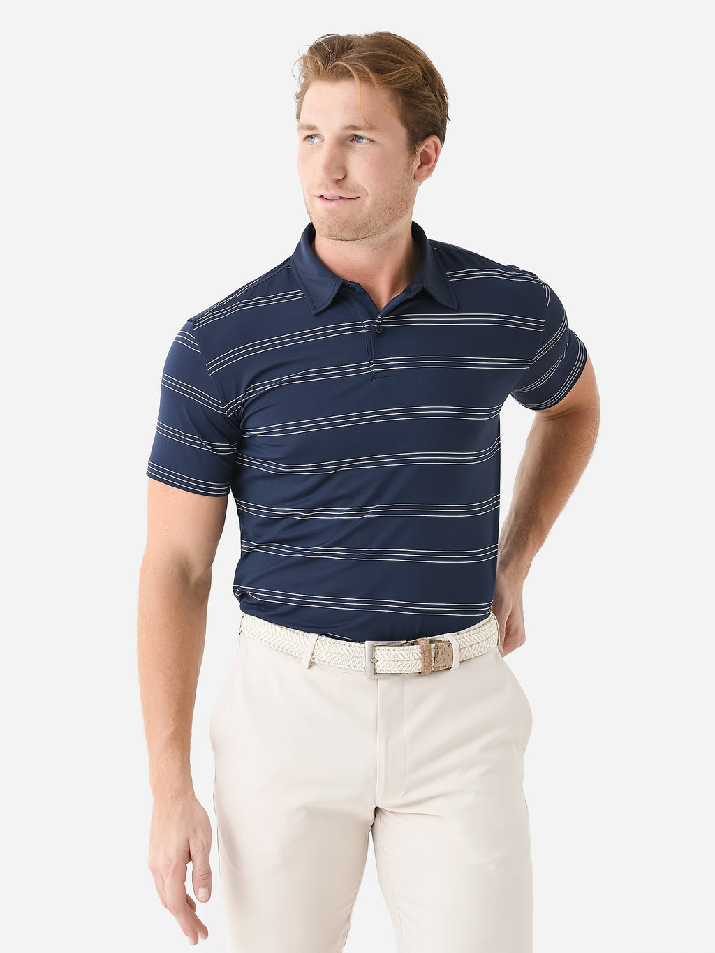 Super Mex Men's Signature Series Performance Stripe Polo - Saint Bernard
