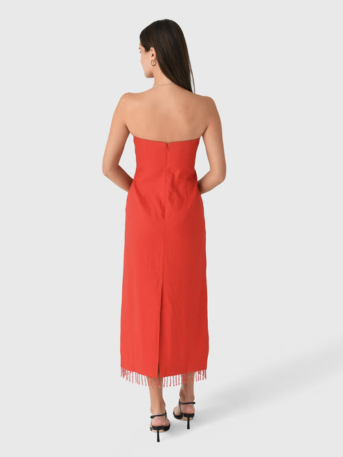 Third Form Women's Flame Linen Strapless Dress