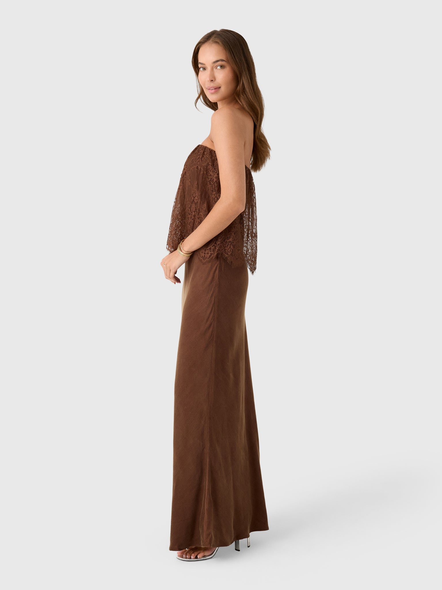 Third Form Women's Visions Lace Strapless Maxi Dress - Saint Bernard