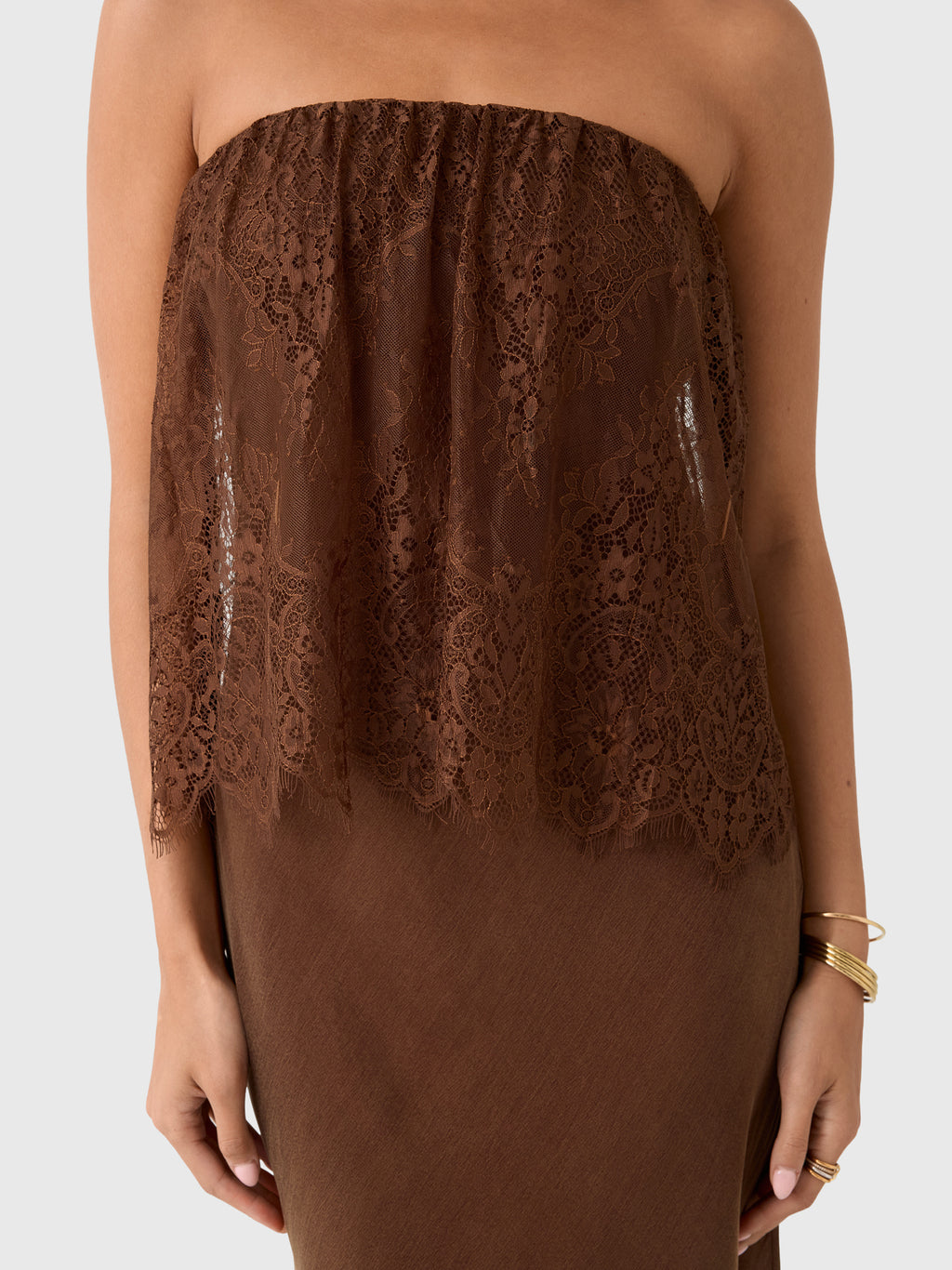 Third Form Women's Visions Lace Strapless Maxi Dress - Saint Bernard