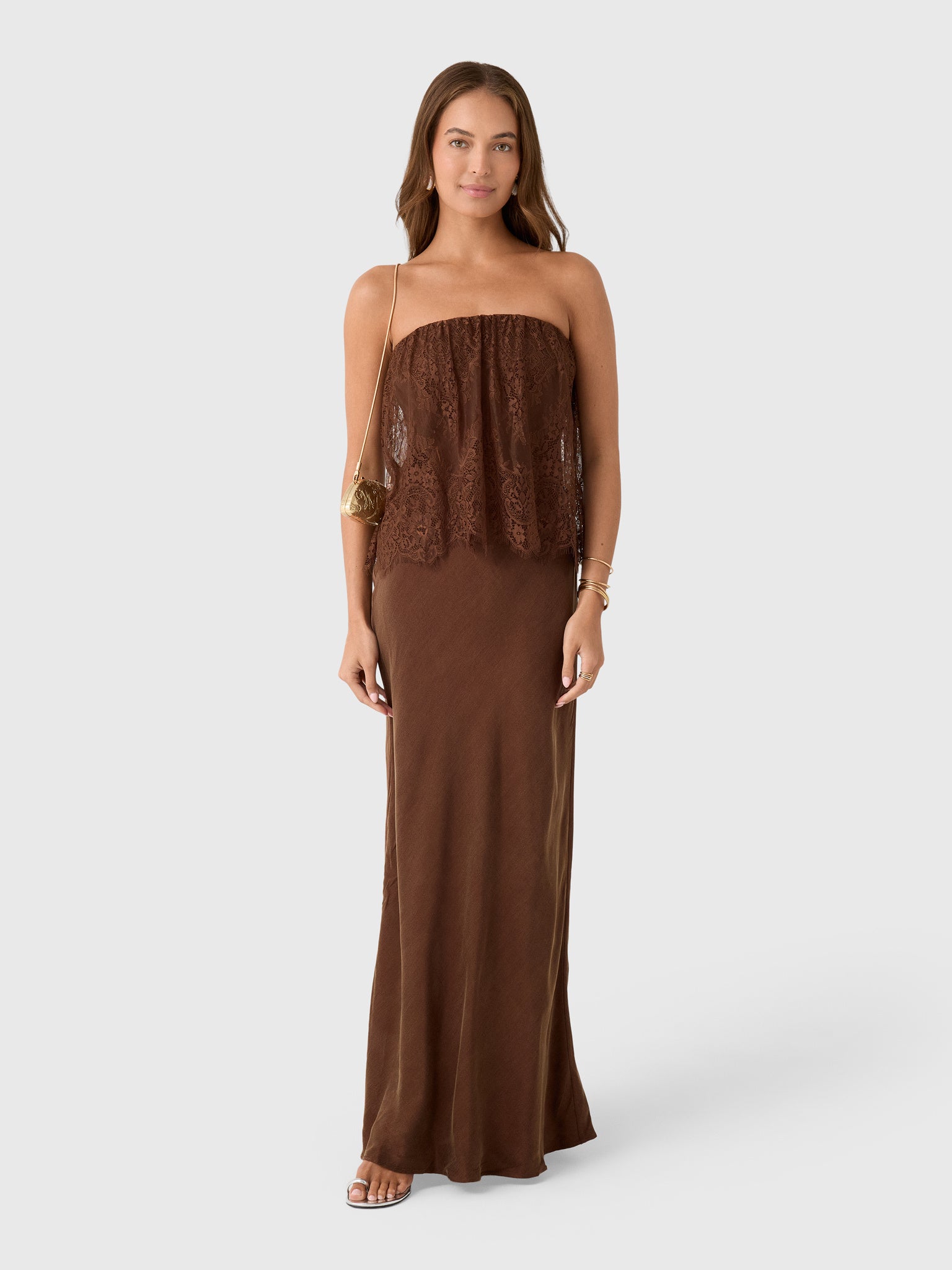 Third Form Women's Visions Lace Strapless Maxi Dress - Saint Bernard