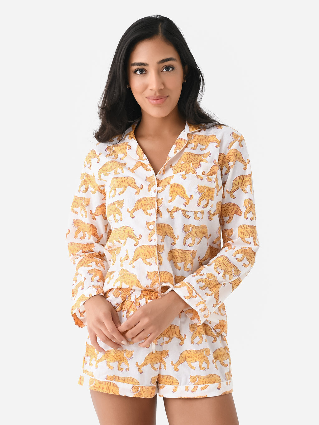 Sur La Vague Women's Tibetan Tiger Pajama Set - Saint Bernard