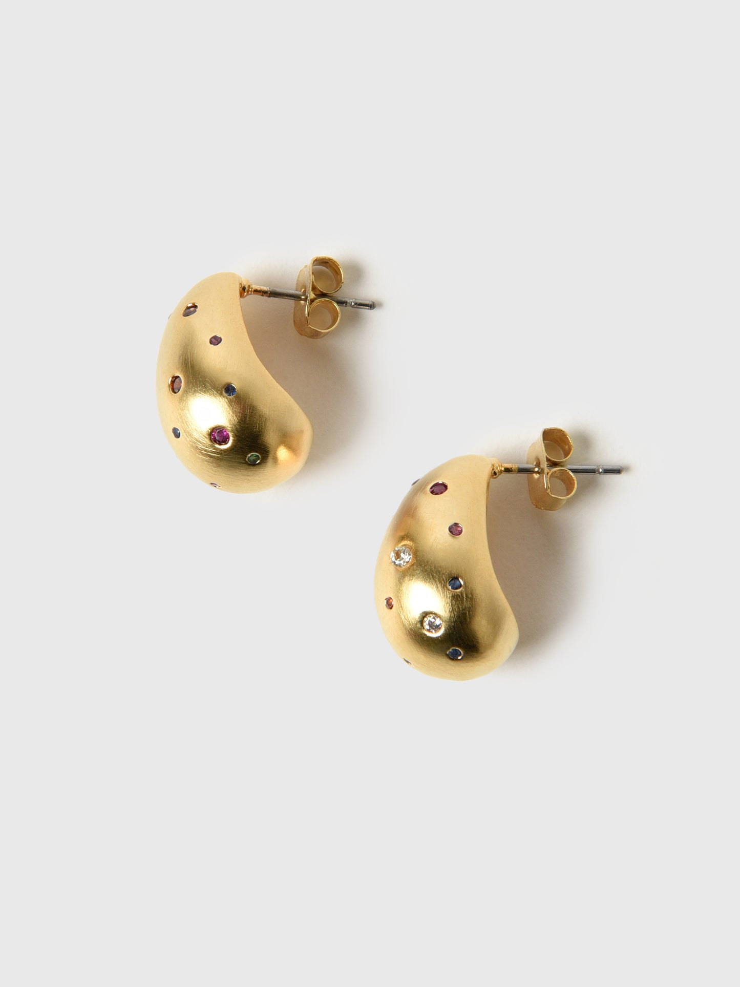 TAI Matte Puffy Teardrop Stone Earrings - Saint Bernard