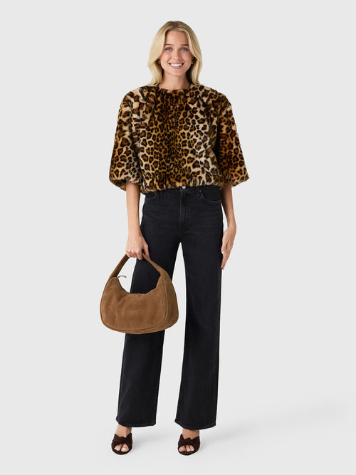 The Latest Women's Dulce Faux Fur Top - Saint Bernard