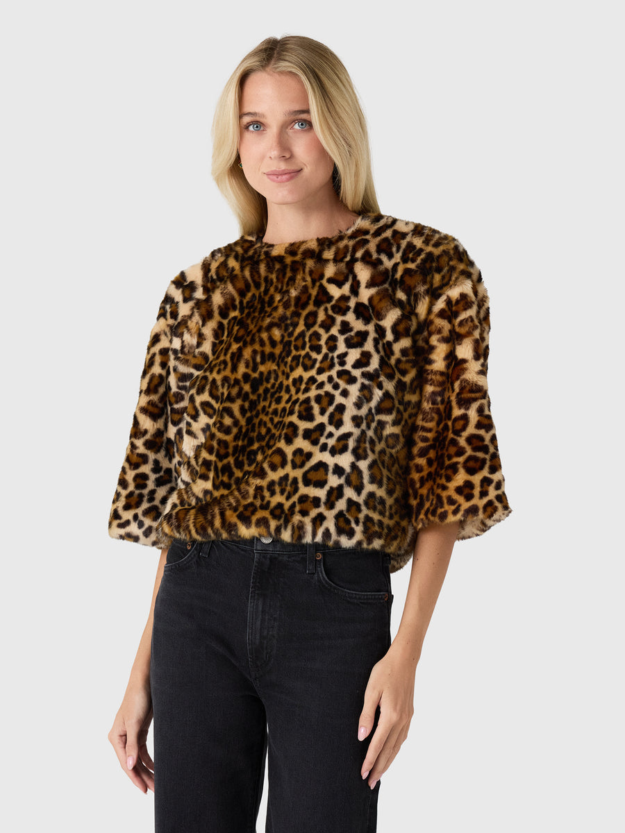 The Latest Women's Dulce Faux Fur Top - Saint Bernard